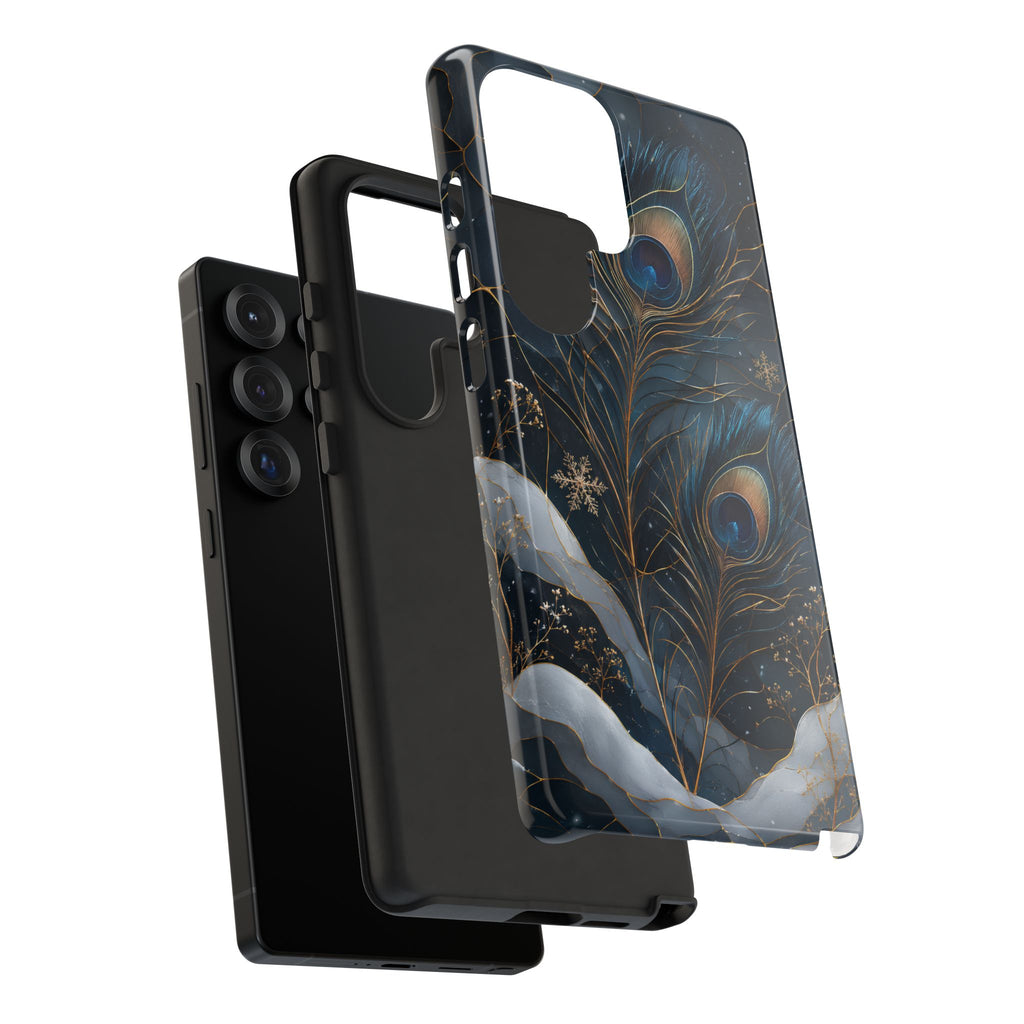 Peacock Feather Samsung Galaxy  Phone Case | Blue Gold Phone Case