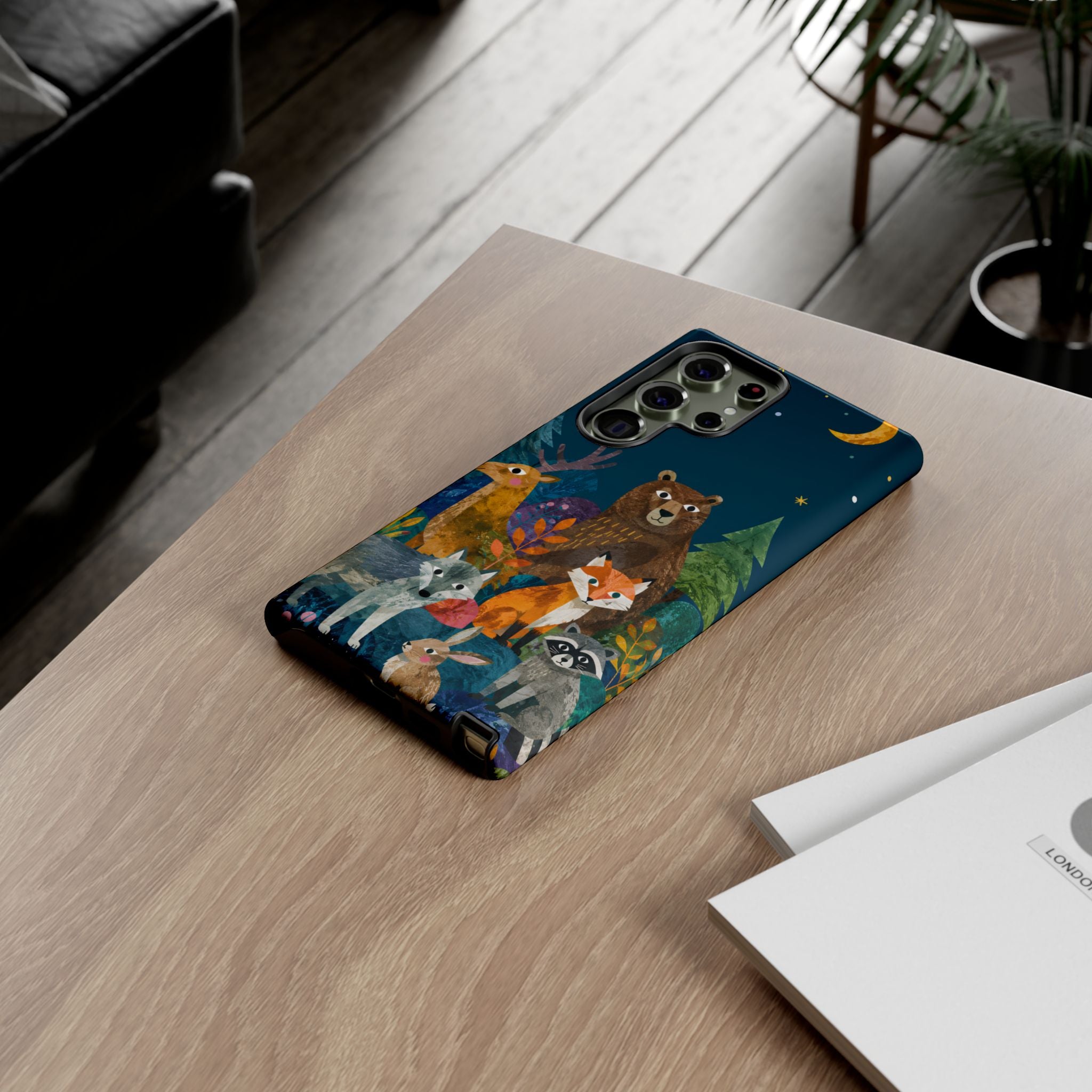 Forest Friends Samsung Galaxy Phone Case | Nighttime Woodland Animals Design