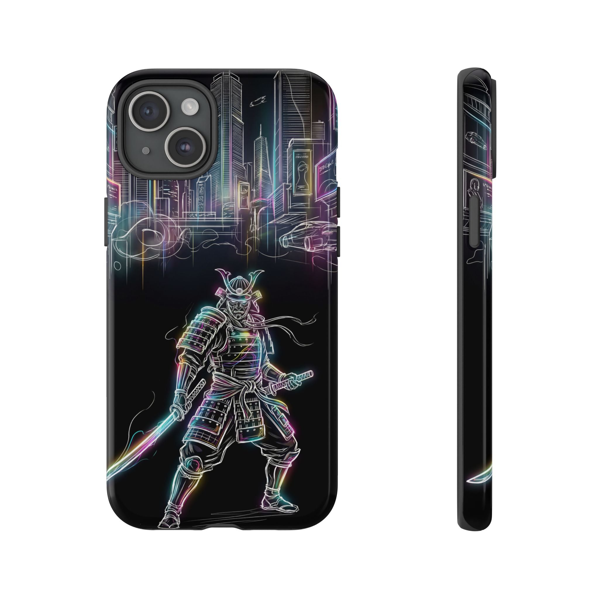 Neon Samurai iPhone Case | Cyberpunk City Armor