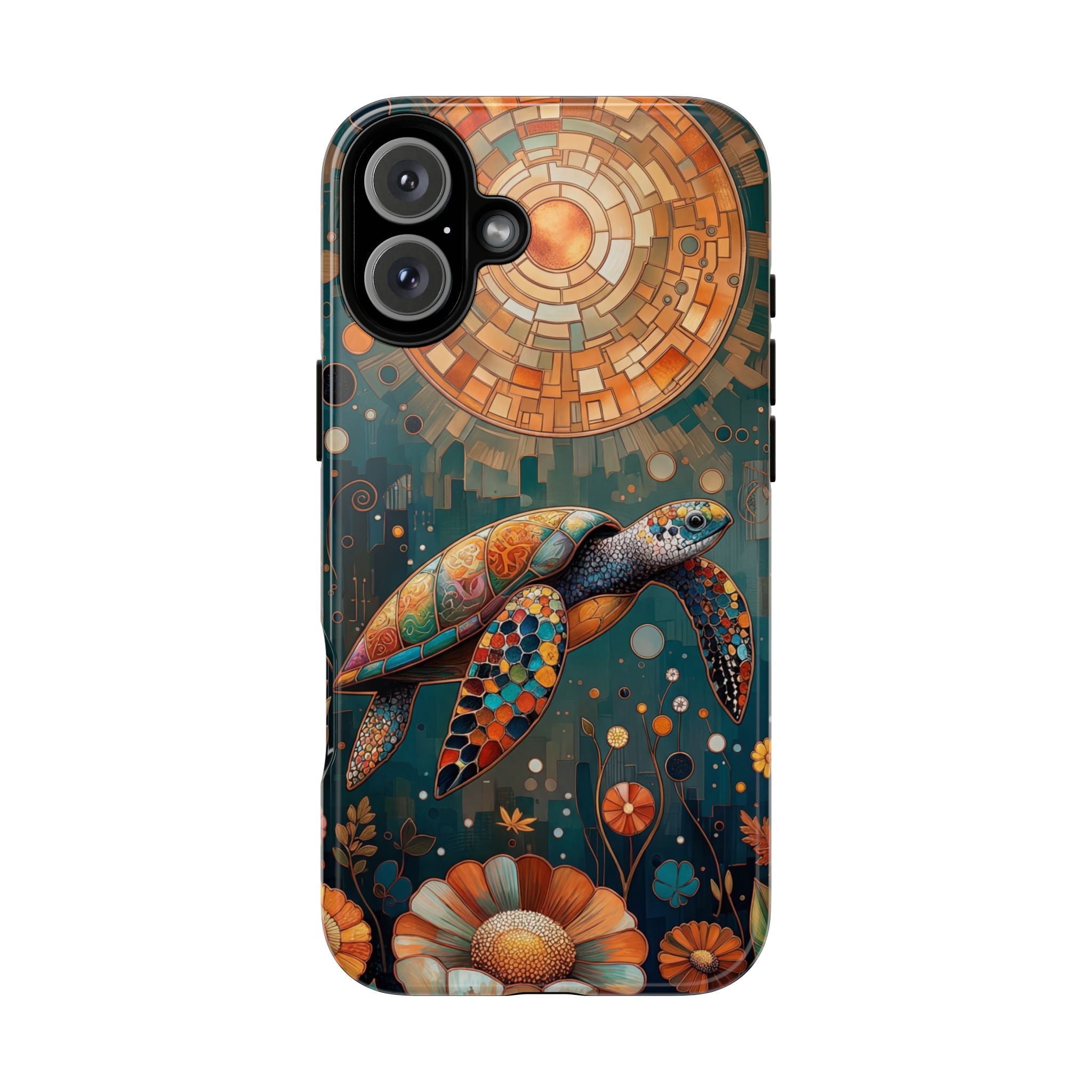 Sea Turtle Mosaic iPhone Case | Artistic Ocean Nature Protective Cover