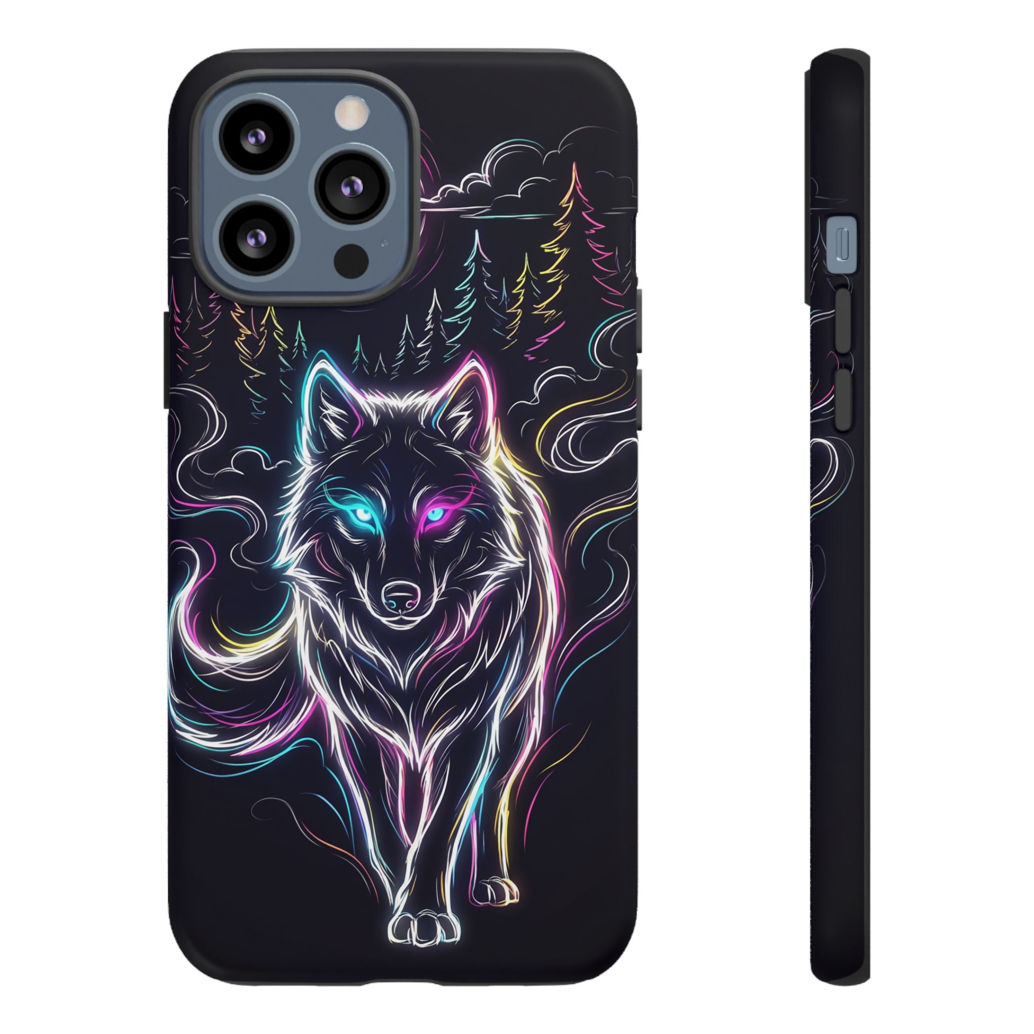 Neon Wolf iPhone Case | Mystic Glow Protective Tough Case
