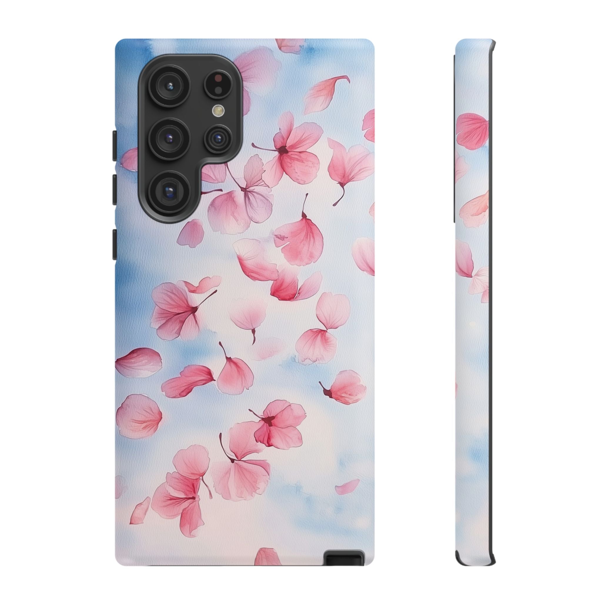 Floral Petal Tough Samsung Galaxy Case | Pink Falling Blossoms