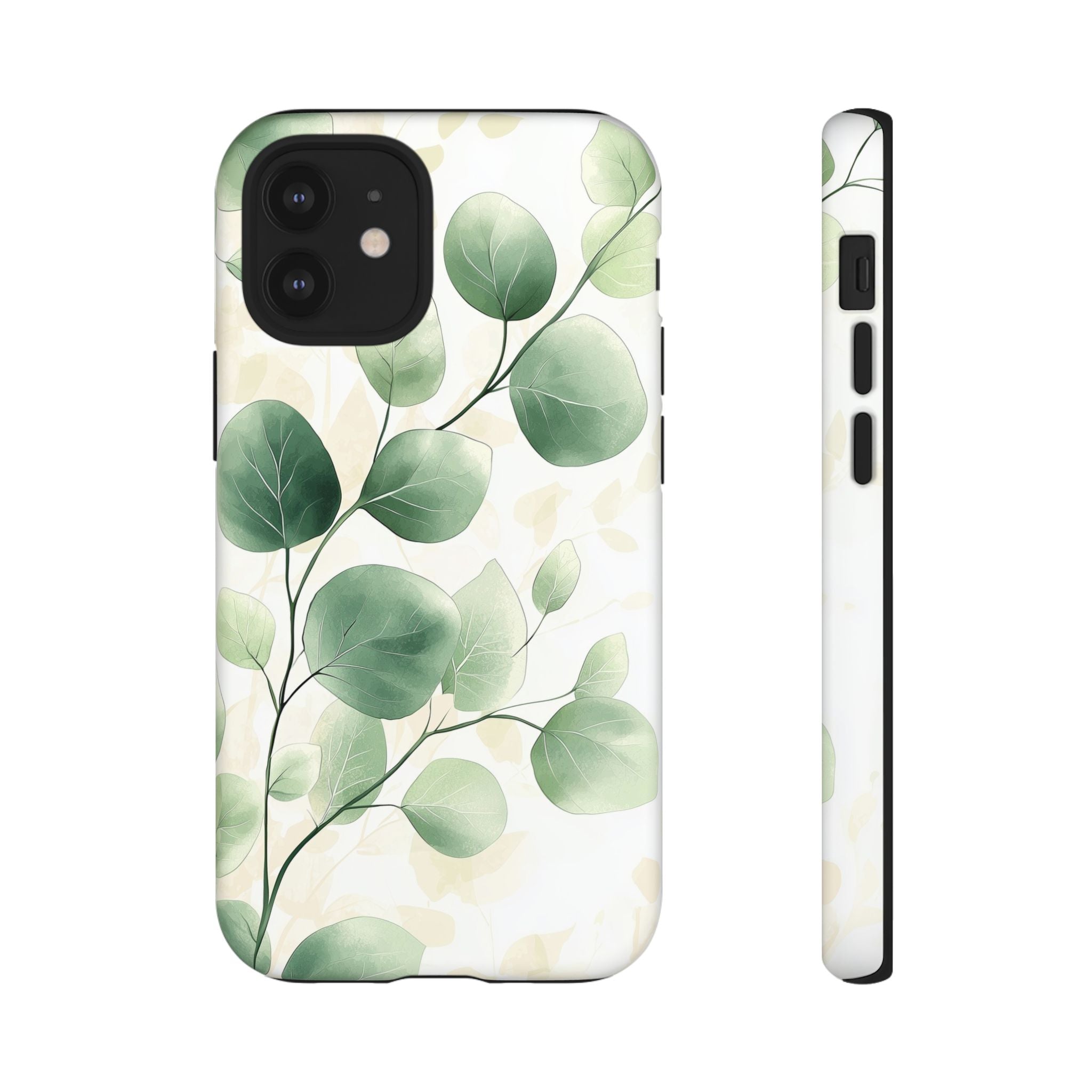 Botanical Eucalyptus Tough iPhone Case | Green Watercolour Leaf