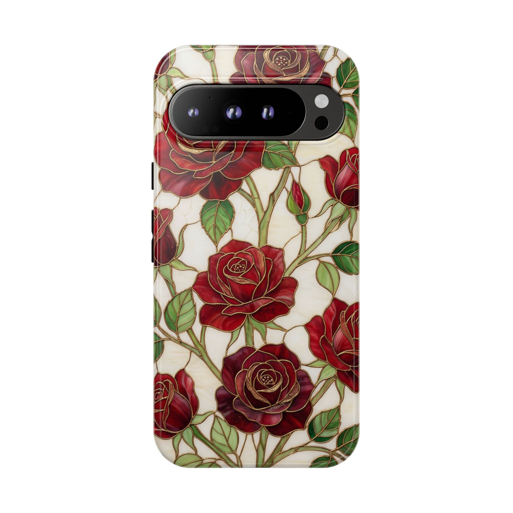 Red Rose Pattern Vintage Floral Tough Google Pixel Case