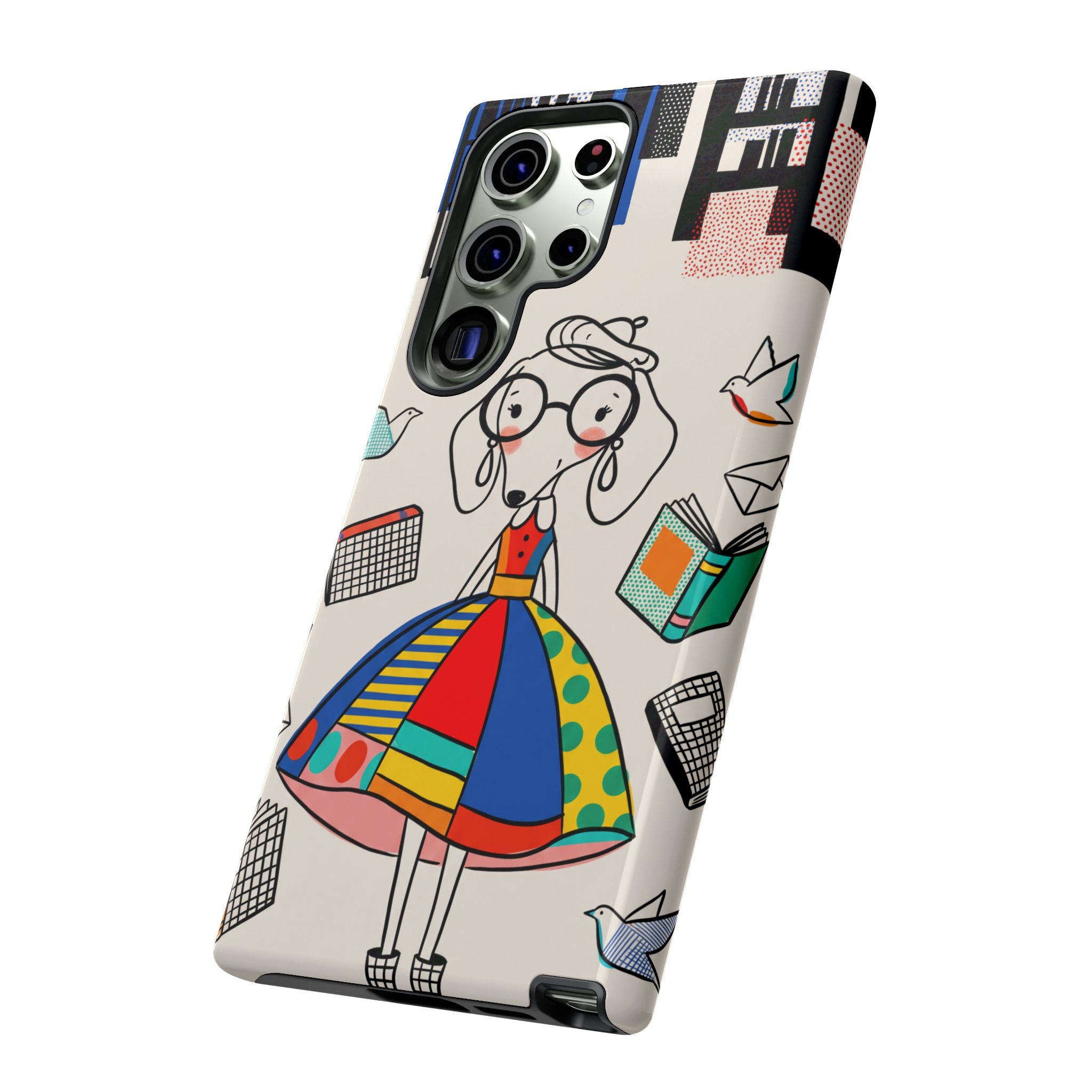 Cute Dachshund Dog Illustration Samsung Galaxy Phone Case