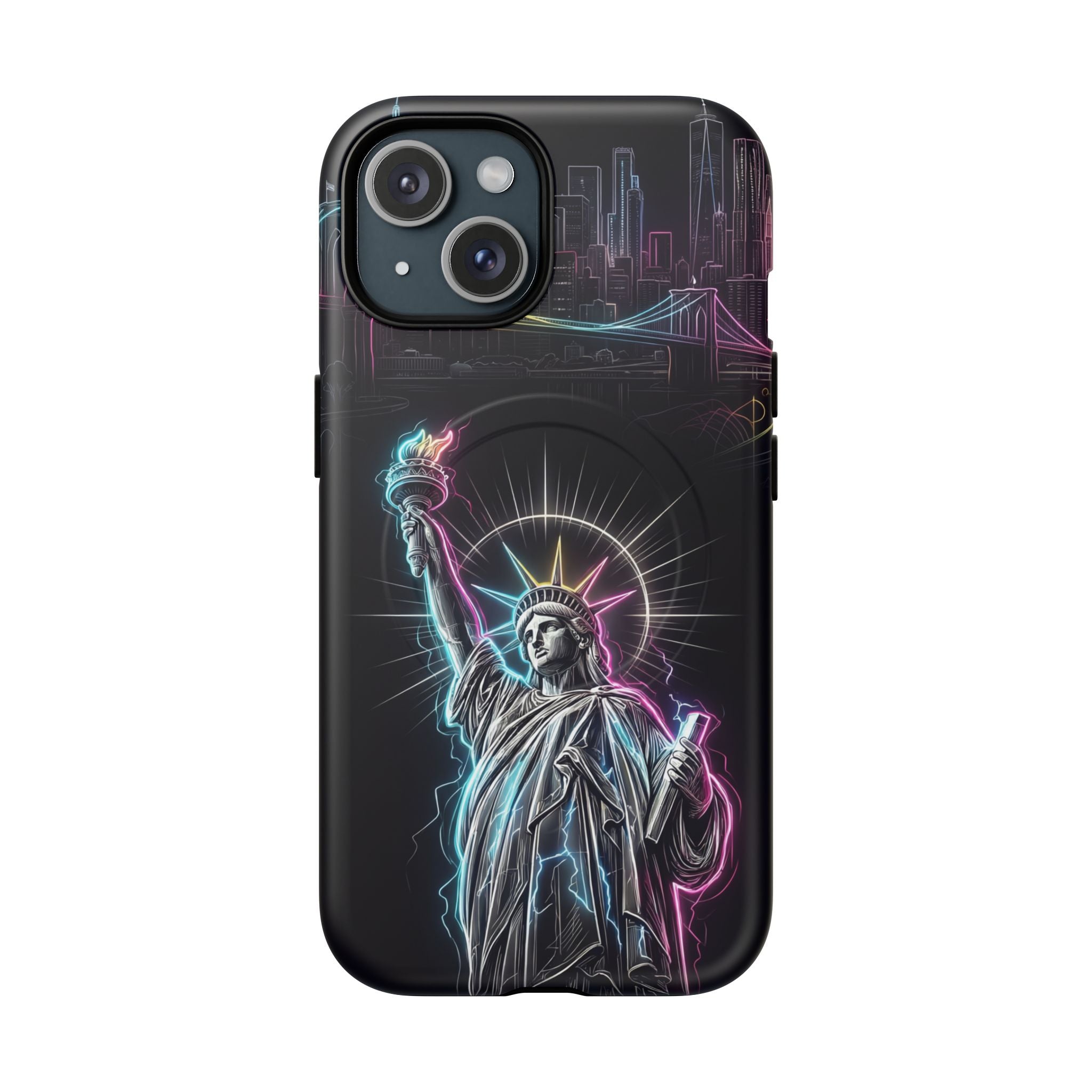 Neon Statue of Liberty Tough MagSafe iPhone Case