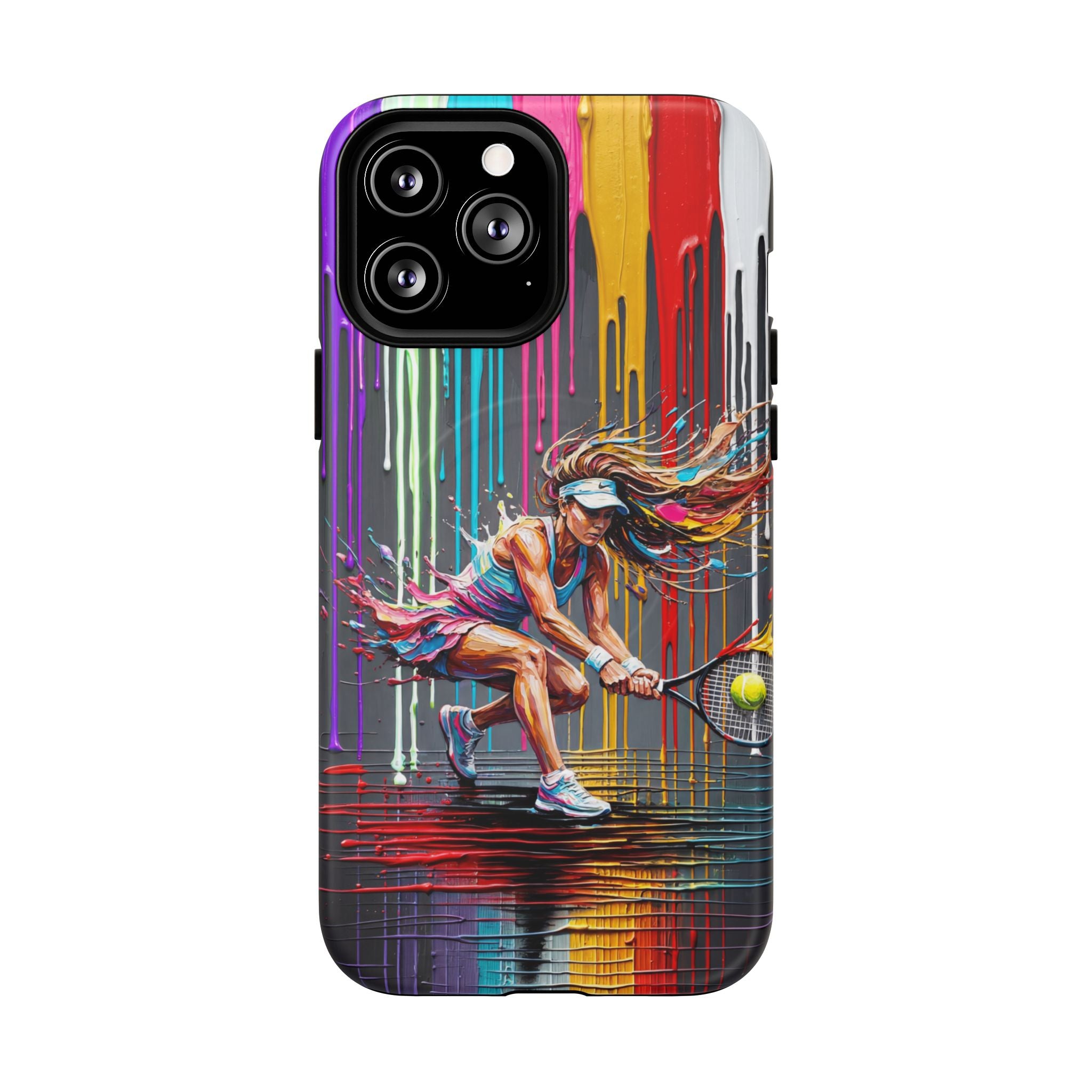 Colour Splash Tennis MagSafe iPhone Case | Vibrant Female Player Art