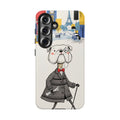 Vintage Dapper Gentleman Bulldog Samsung Galaxy Phone Case