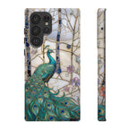 Custodia per Samsung Galaxy con motivo in vetro colorato con pavone