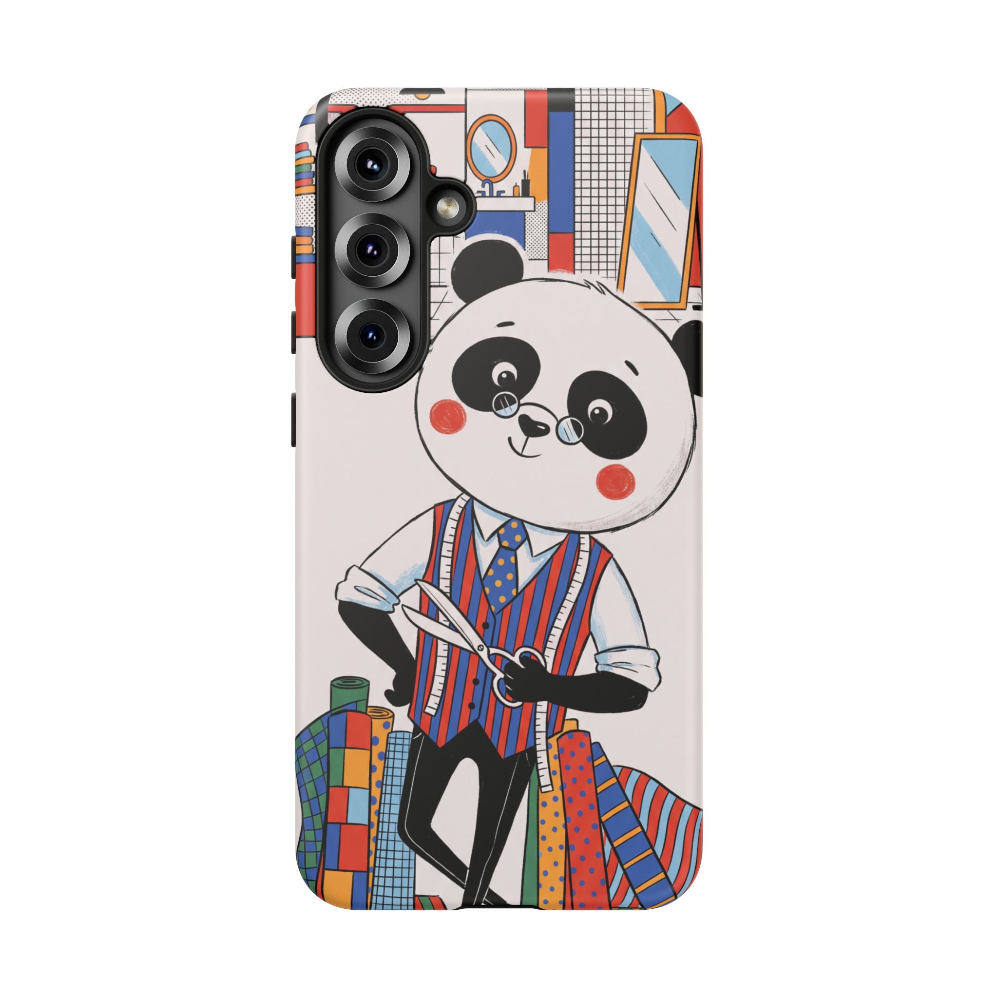 Panda Tailor Samsung Galaxy Phone Case | Cute Seamstress Cartoon