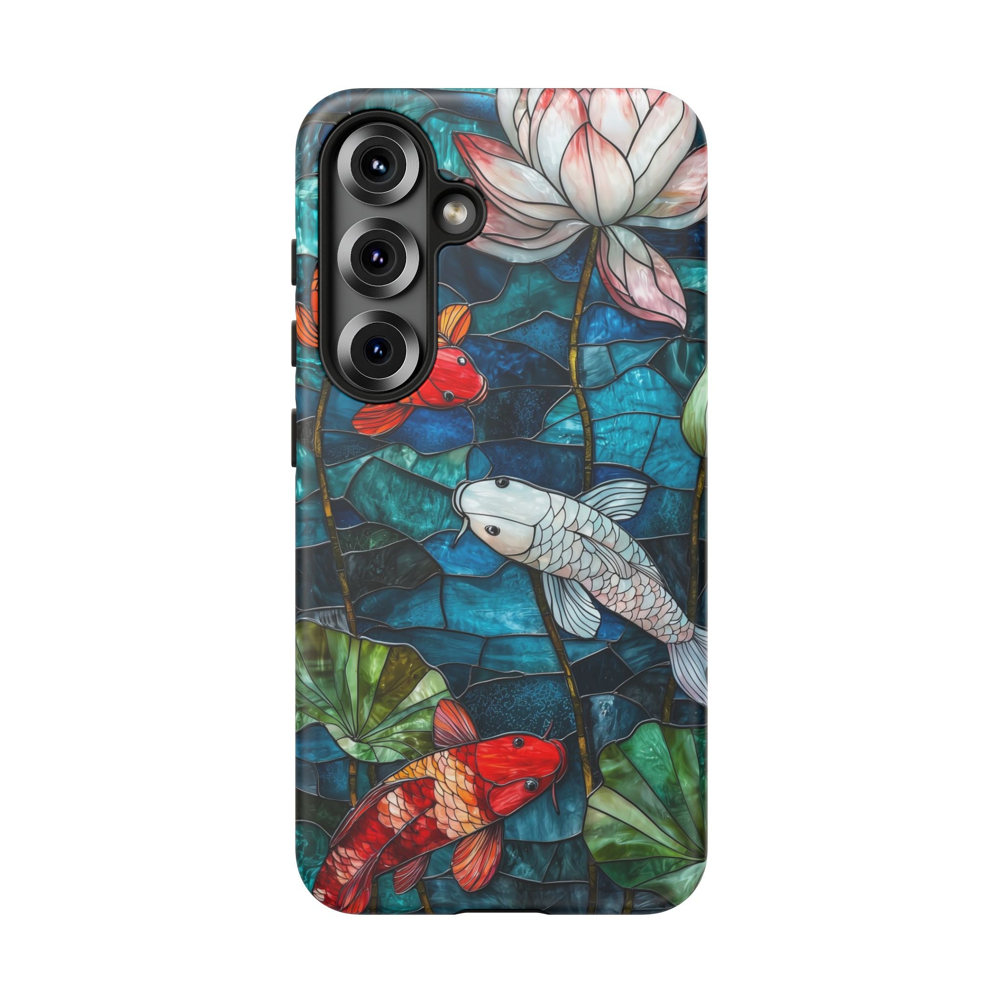 Koi Pond Tough Samsung Galaxy Case — Stained Glass Lotus & Koi Design