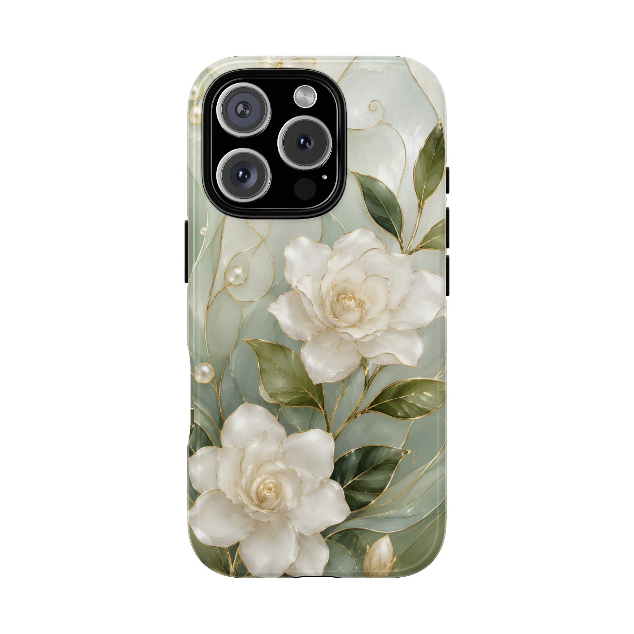 White Floral iPhone Case | Sage Green Botanical iPhone Case