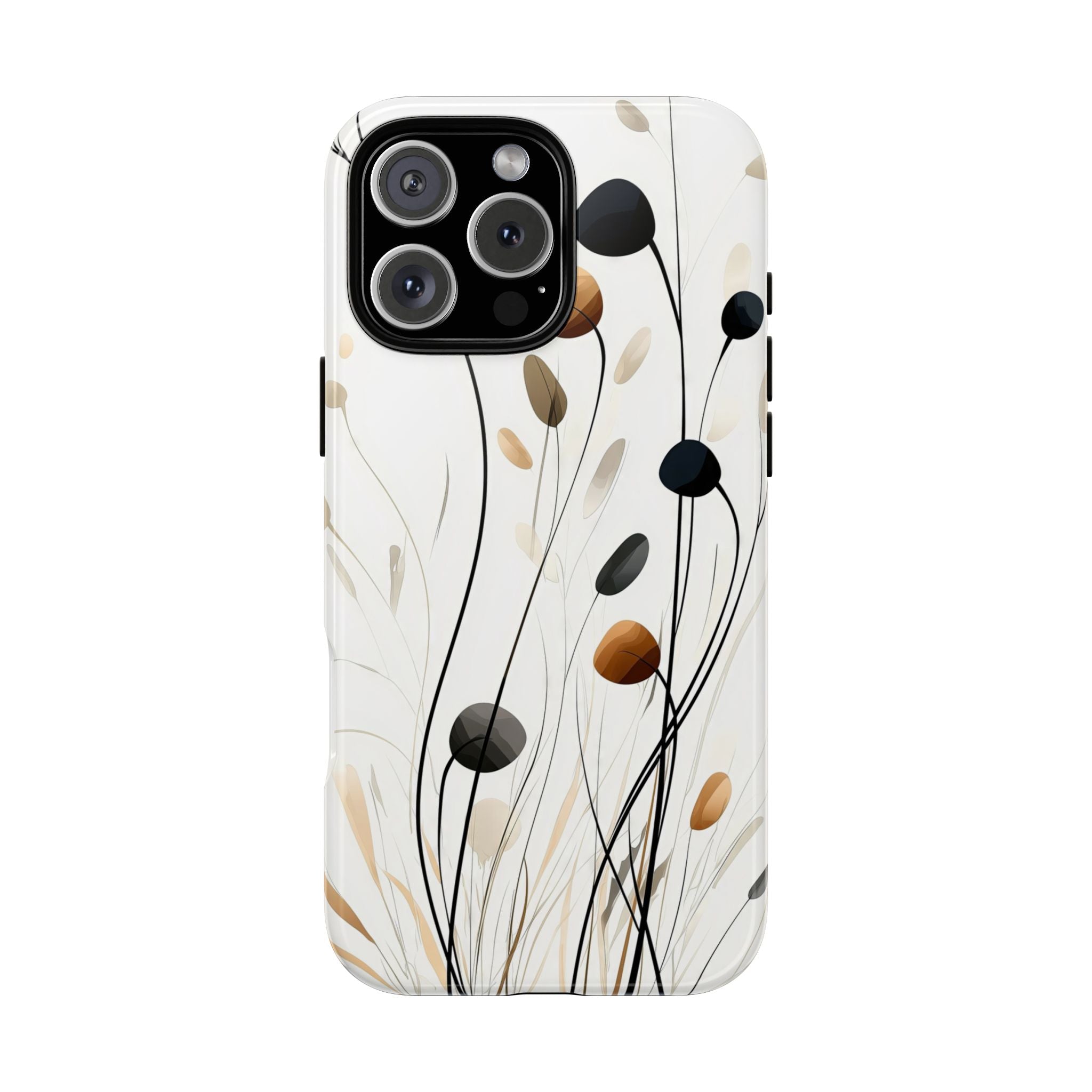 Floral Breeze Tough iPhone Case | Minimal Neutral Botanical Design