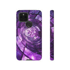 Purple Vortex Tough Google Pixel Case — Abstract Spiral Protective Cover