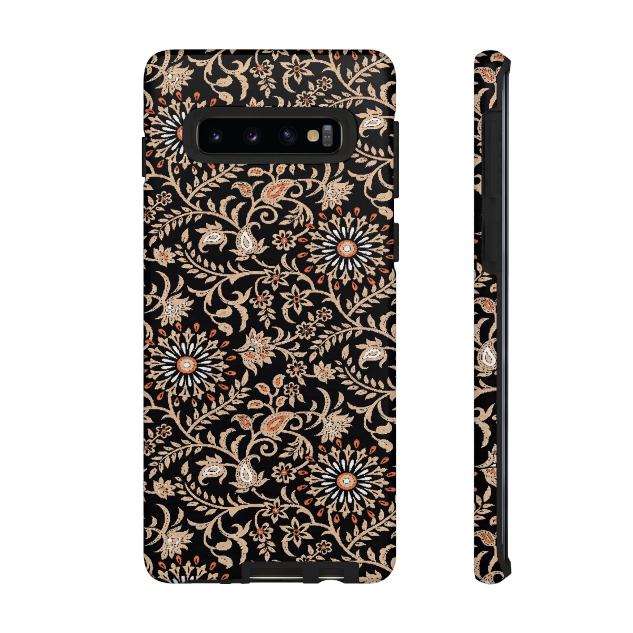 Batik Floral Black Ornate Daisies Tough Samsung Galaxy Case