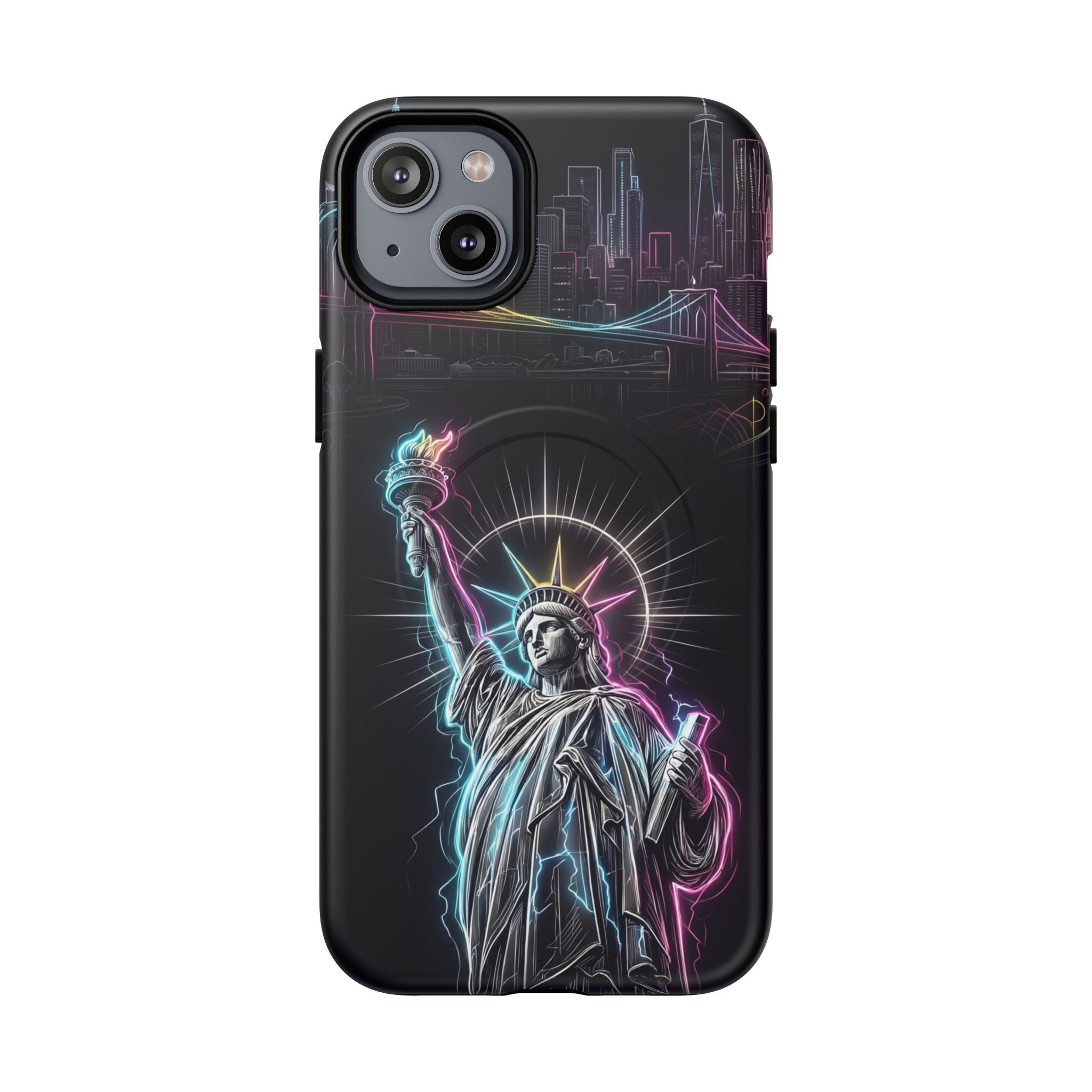 Neon Statue of Liberty Tough MagSafe iPhone Case