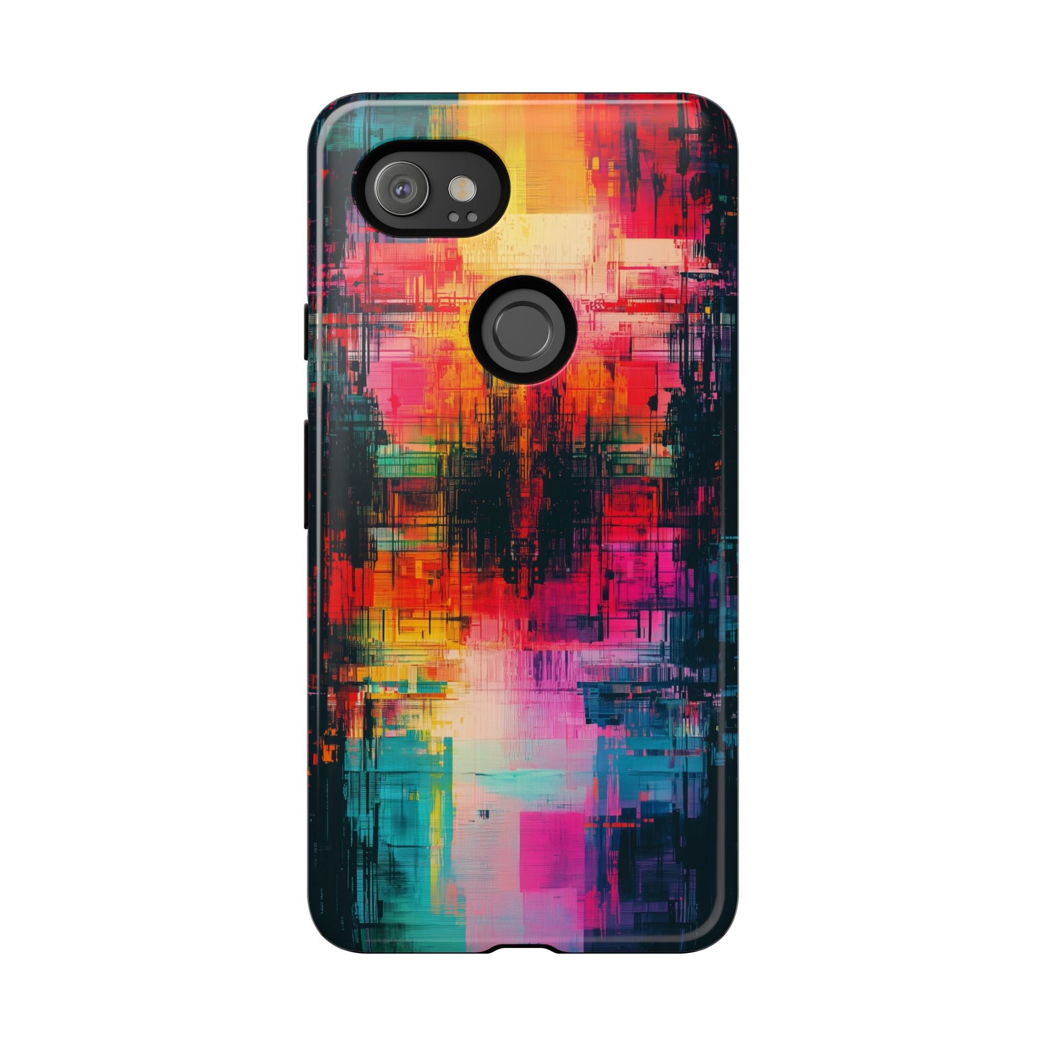 Abstract Neon Glitch Art Tough Google Pixel Case