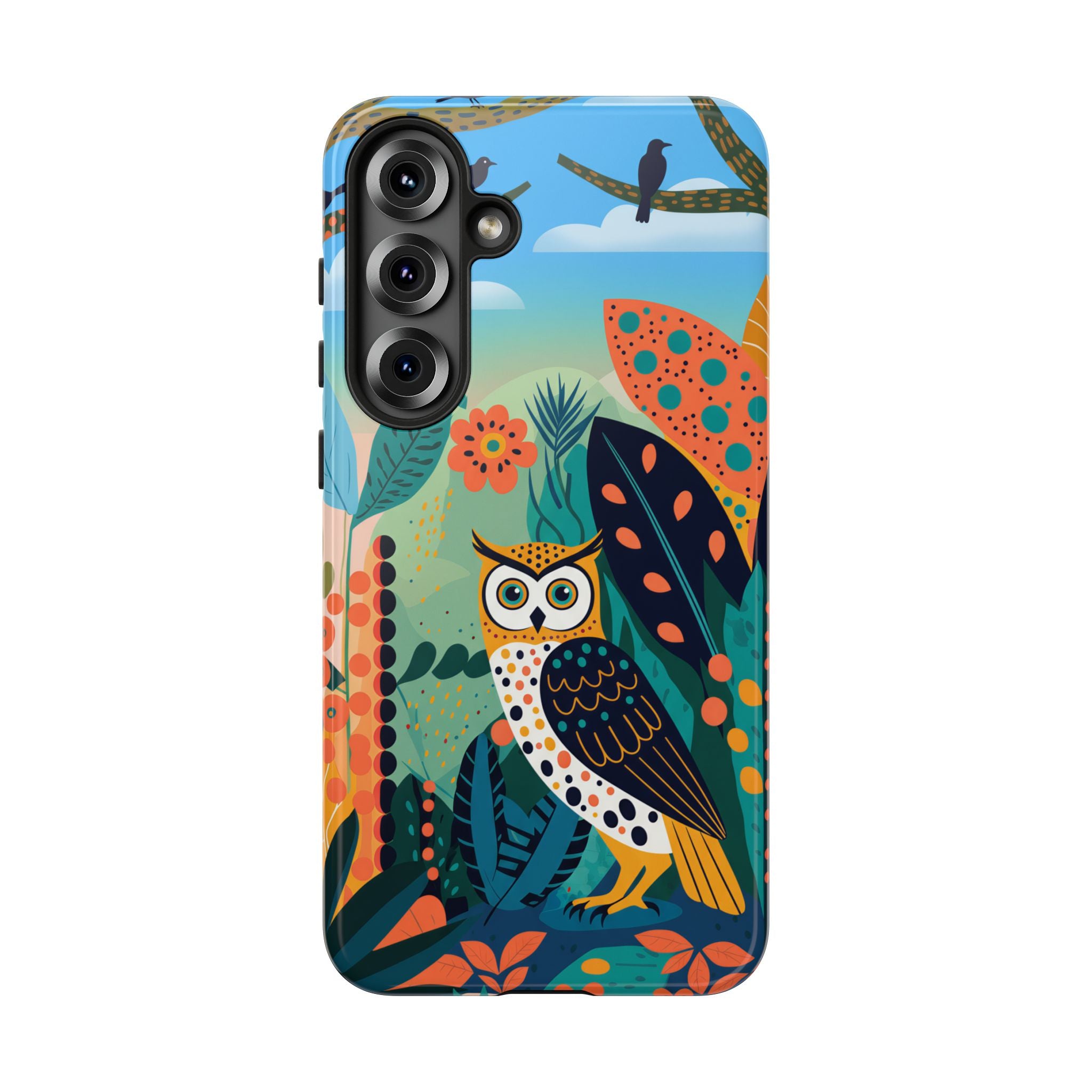 Botanical Forest Colourful Owl Samsung Galaxy Phone Case