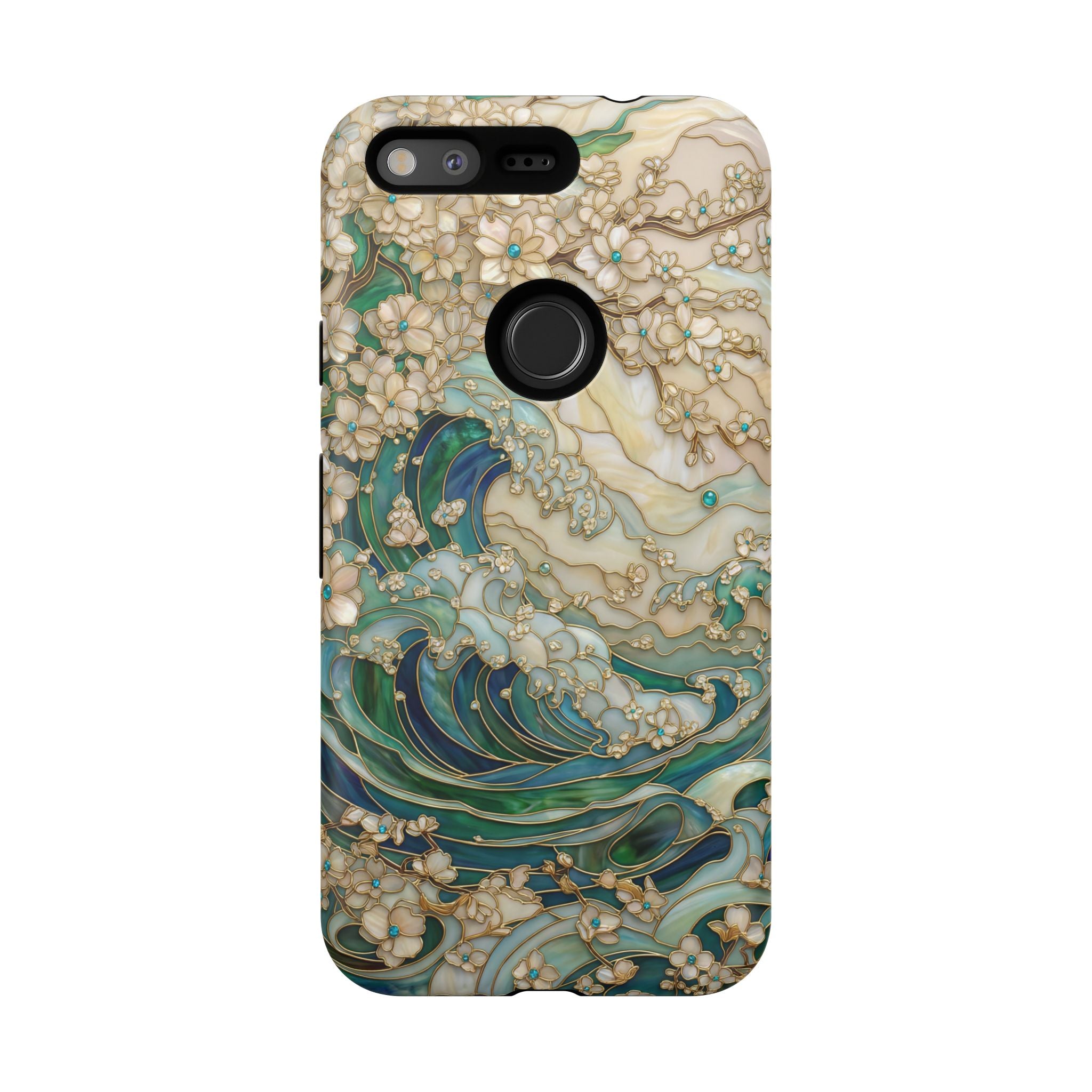 Elegant Ocean Wave Floral Art Google Pixel Case