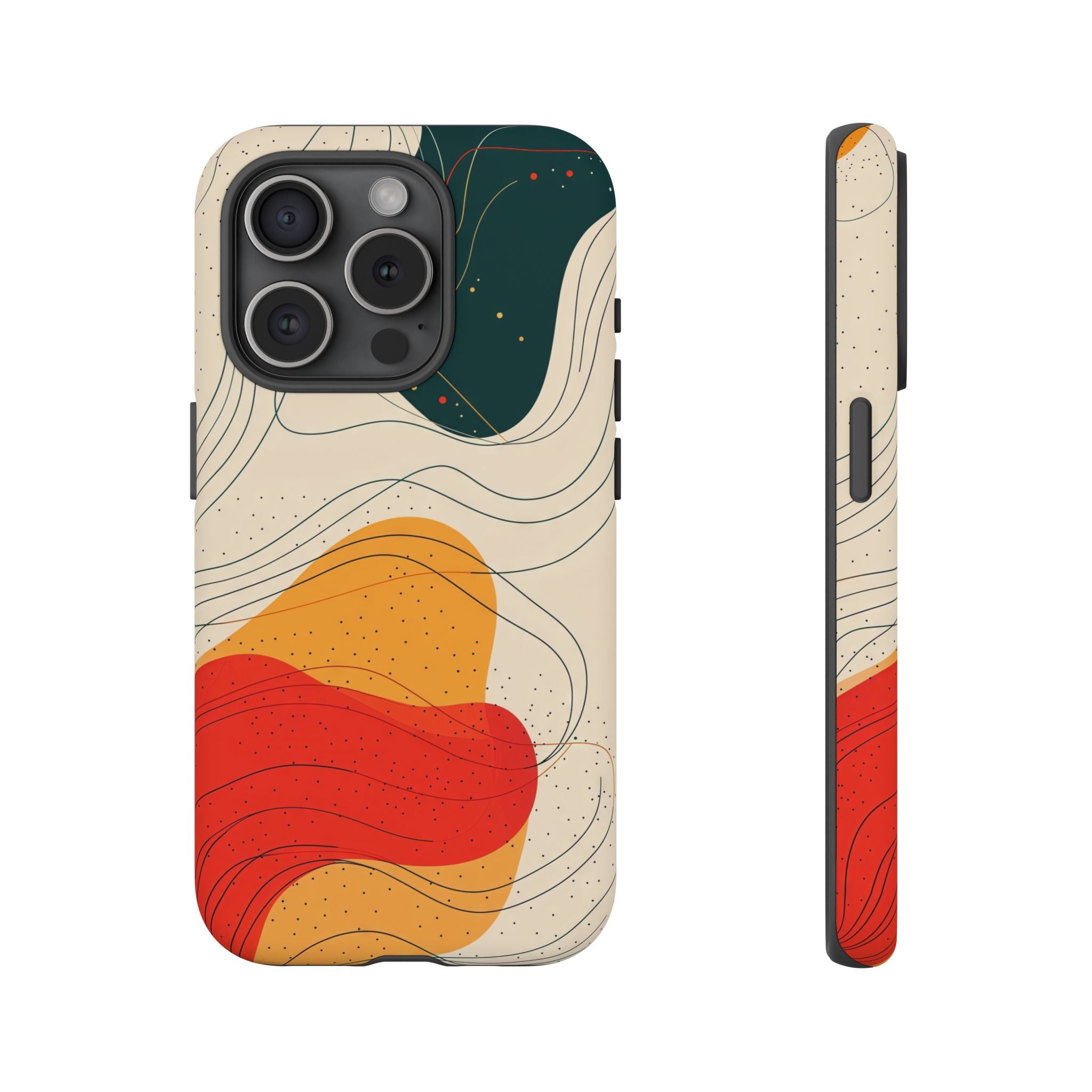 Abstract Retro Waves iPhone Case | Colourful Modern Art