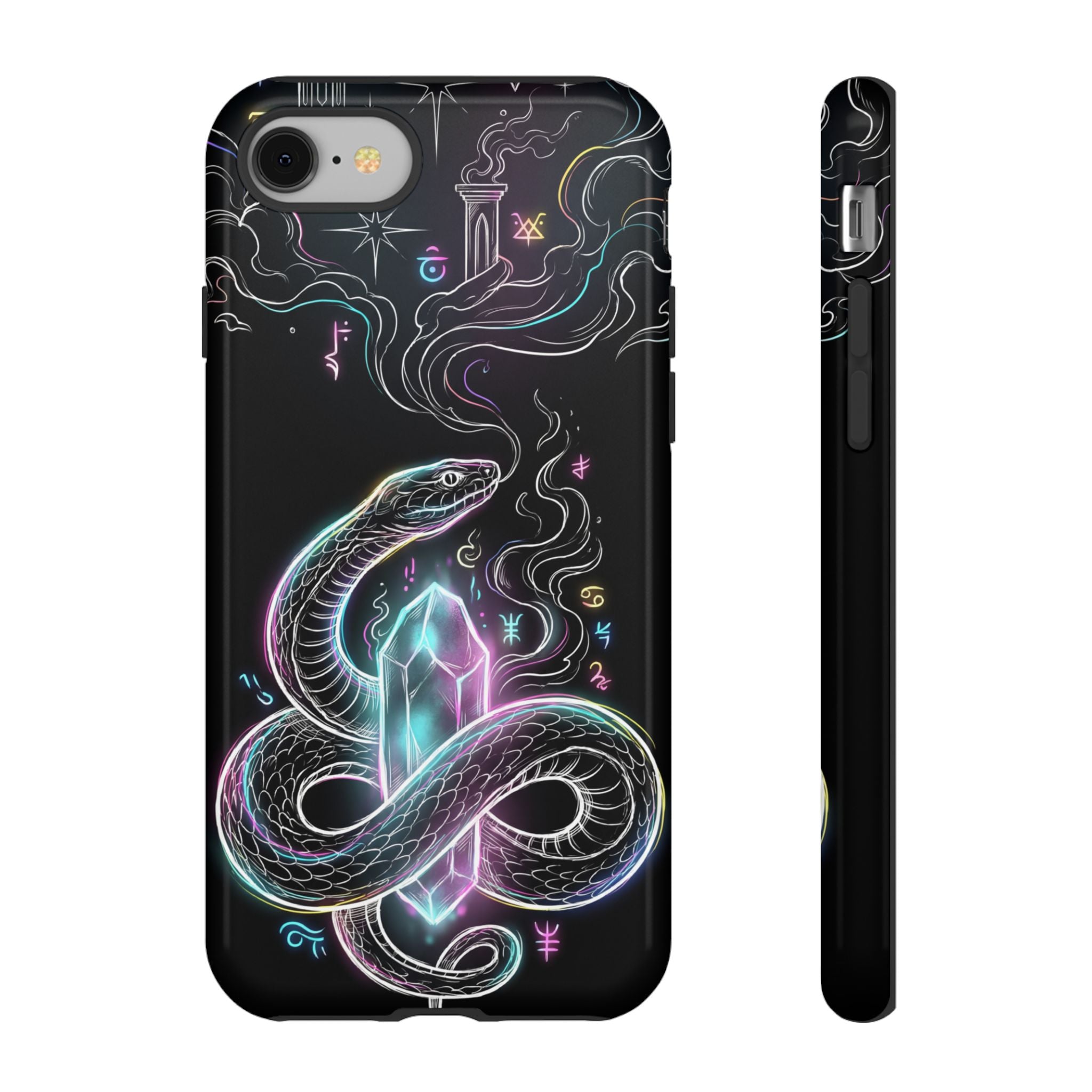 Neon Occult  Mystic Snake Crystal iPhone Case