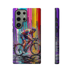 Cyclist Art Samsung Galaxy Phone Case | Colourful Drip Painting Tough Cases