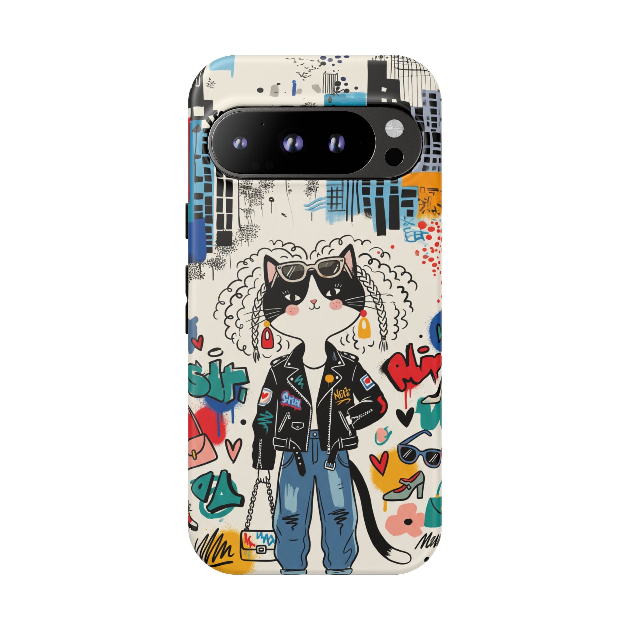 Punk City Cat Graffiti Design Google Pixel Phone Case