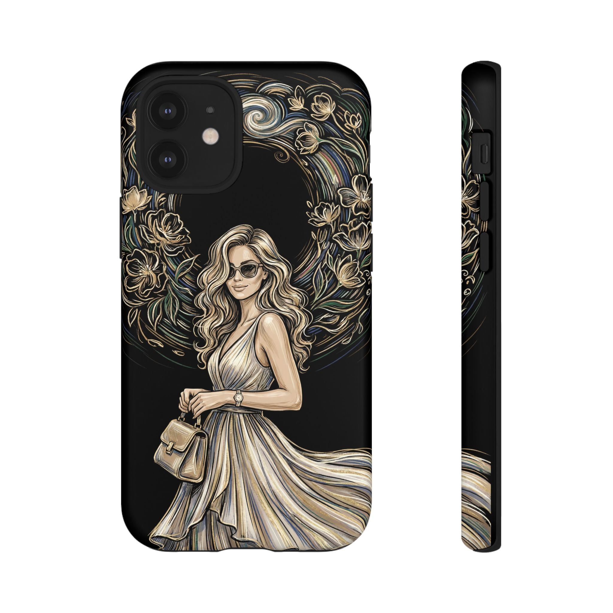 Stylish Woman Floral Wreath Tough iPhone Case