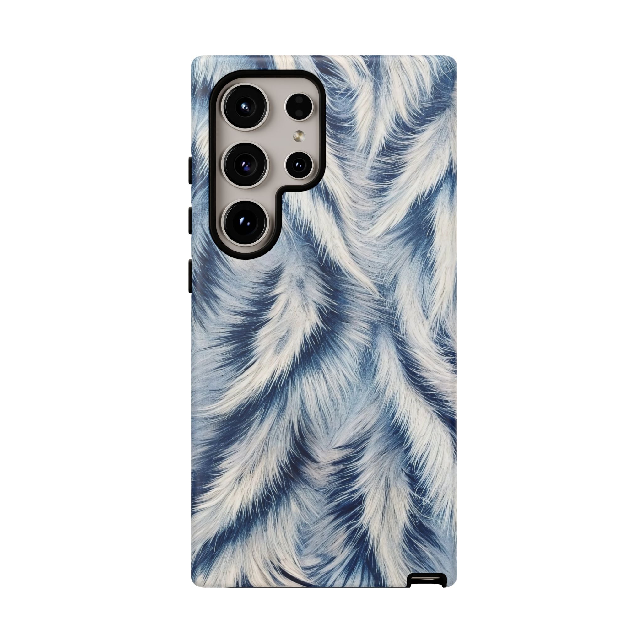 Blue Faux Fur Texture Protective Tough Samsung Galaxy Case