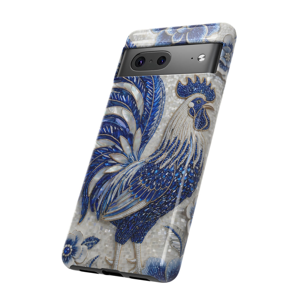 Asian Zodiac Rooster Google Pixel Phone Case | Blue & White Porcelain Slim Shockproof Case | Year of the Rooster Gift