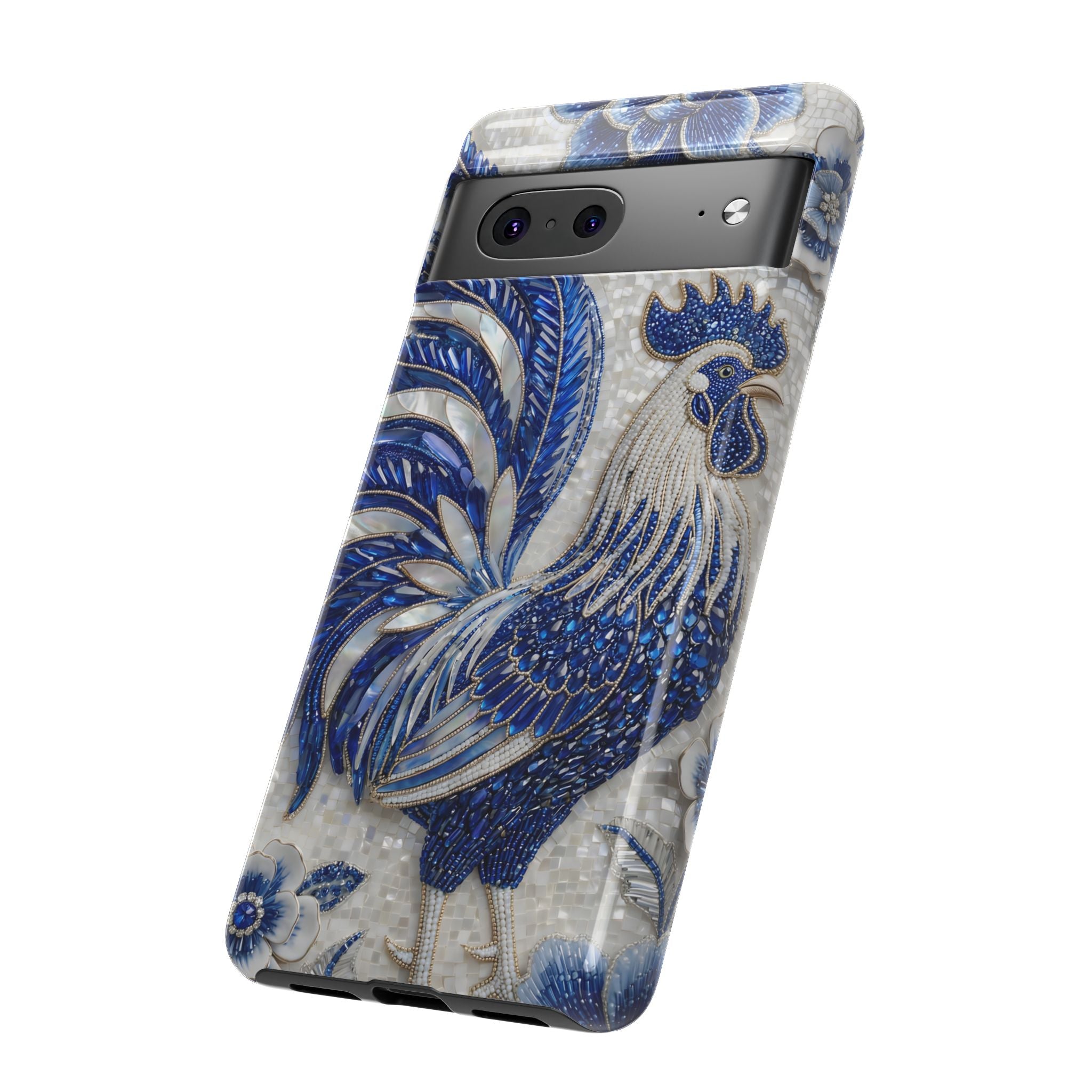 Asian Zodiac Rooster Google Pixel Phone Case | Blue & White Porcelain Slim Shockproof Case | Year of the Rooster Gift