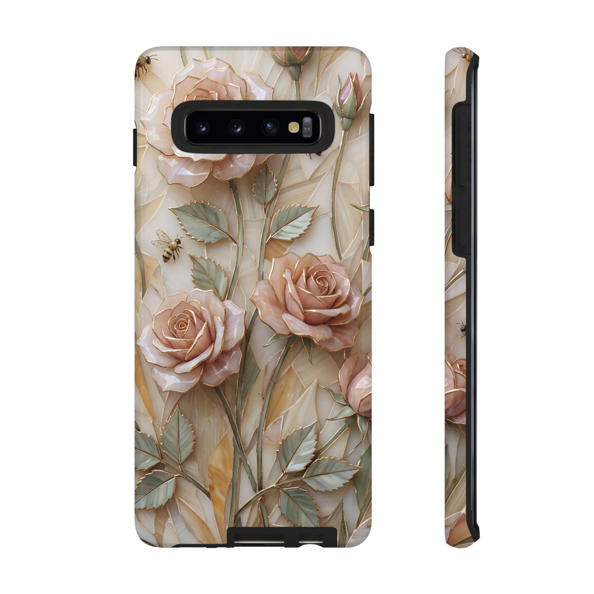 Vintage Blush Rose Floral Tough Samsung Galaxy Protective Cover