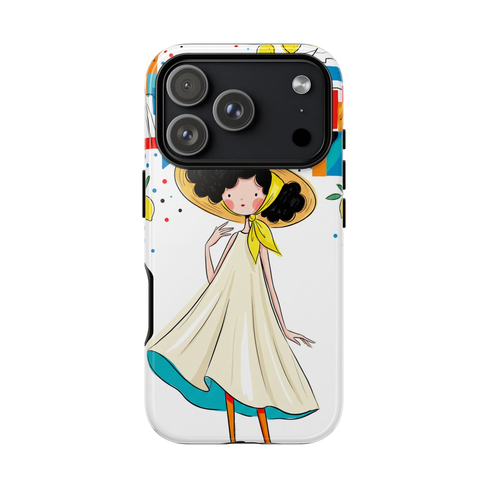 Cute Summer Girl iPhone Case | Whimsical Coastal Illustration Protective Case