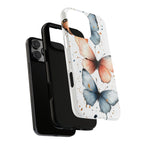 Watercolour Blue & Peach Butterfly Tough iPhone Case