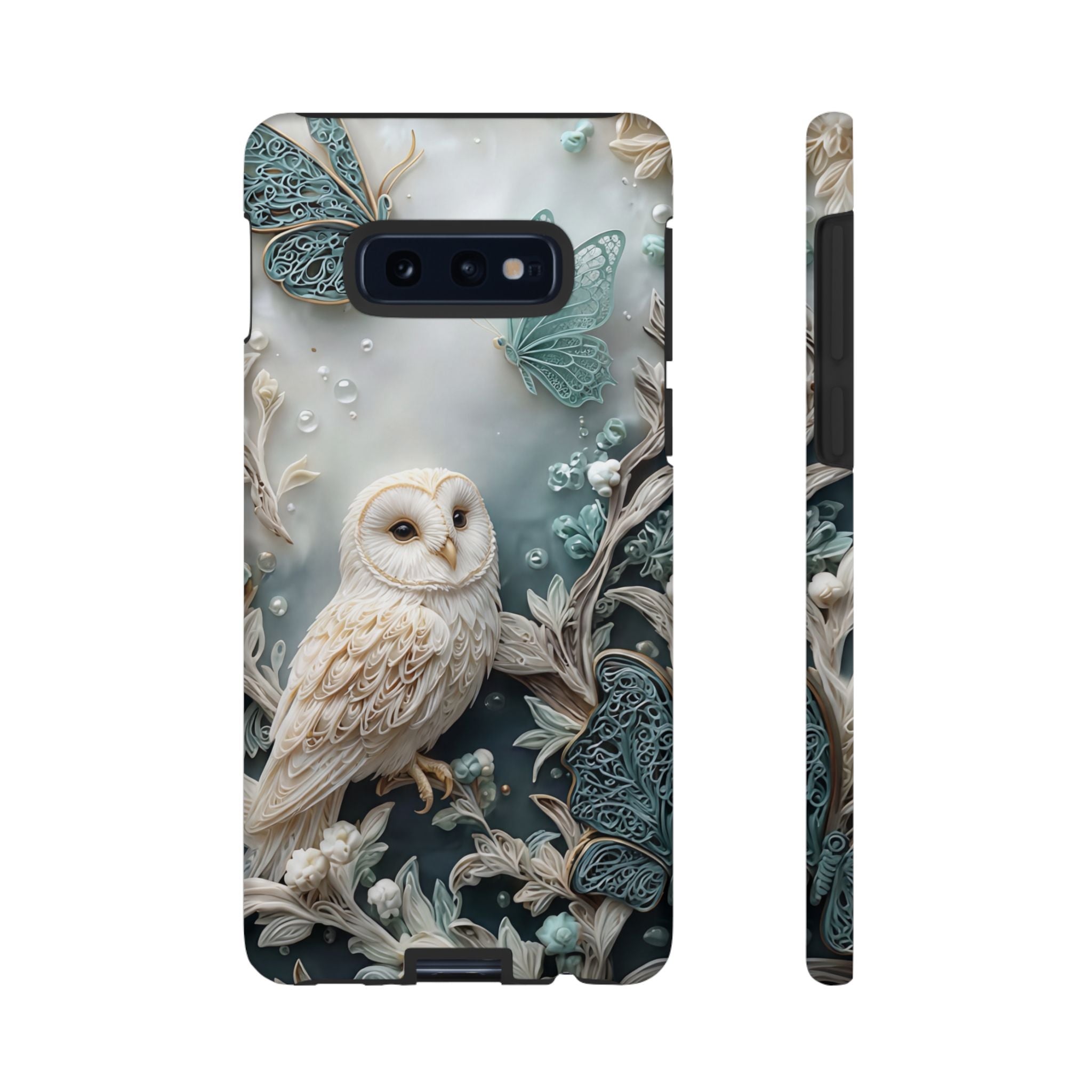 Barn Owl & Butterflies Tough Samsung Galaxy Case