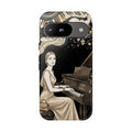 Elegant Piano Woman Google Pixel Phone Case | Vintage Art Deco Music Design