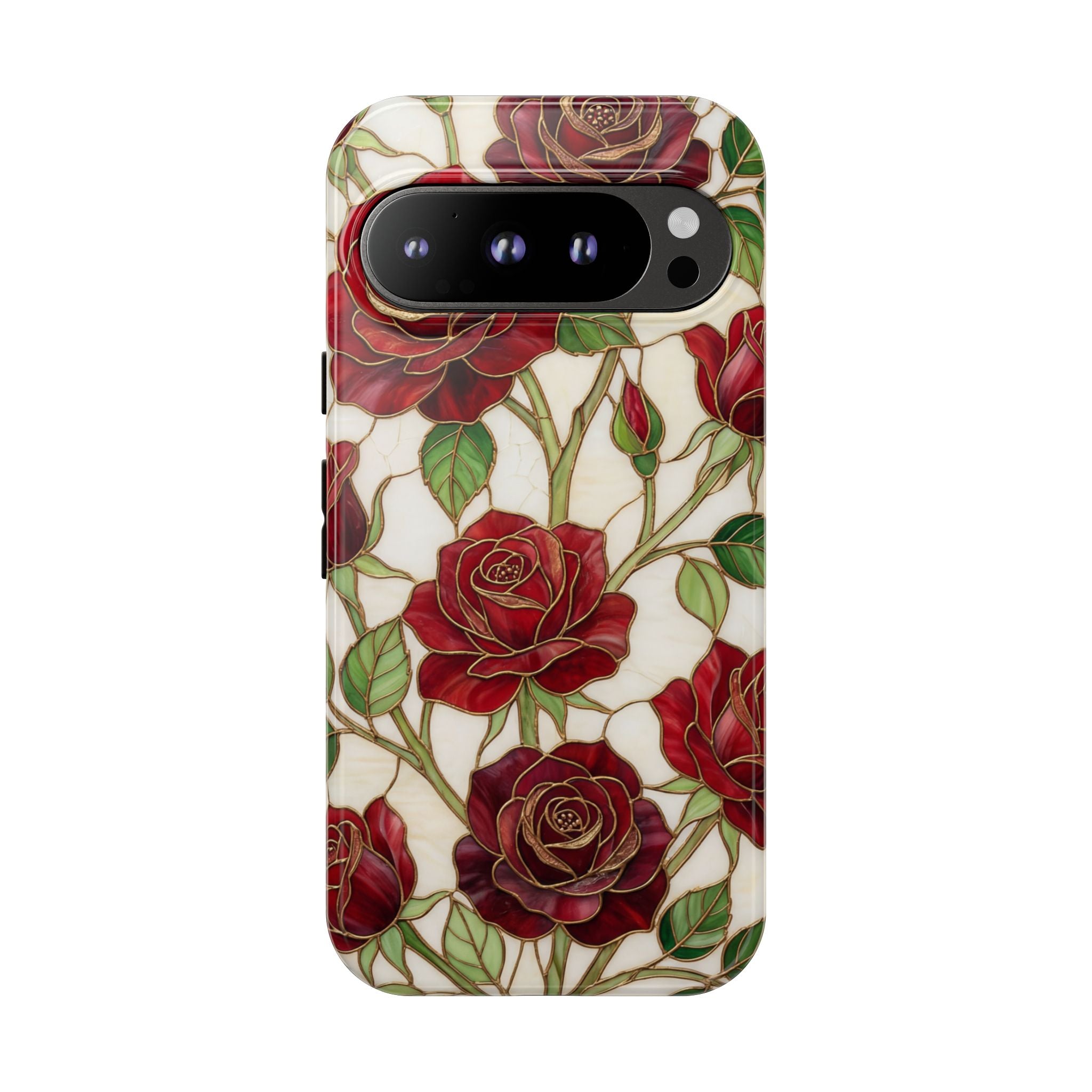 Red Rose Pattern Vintage Floral Tough Google Pixel Case