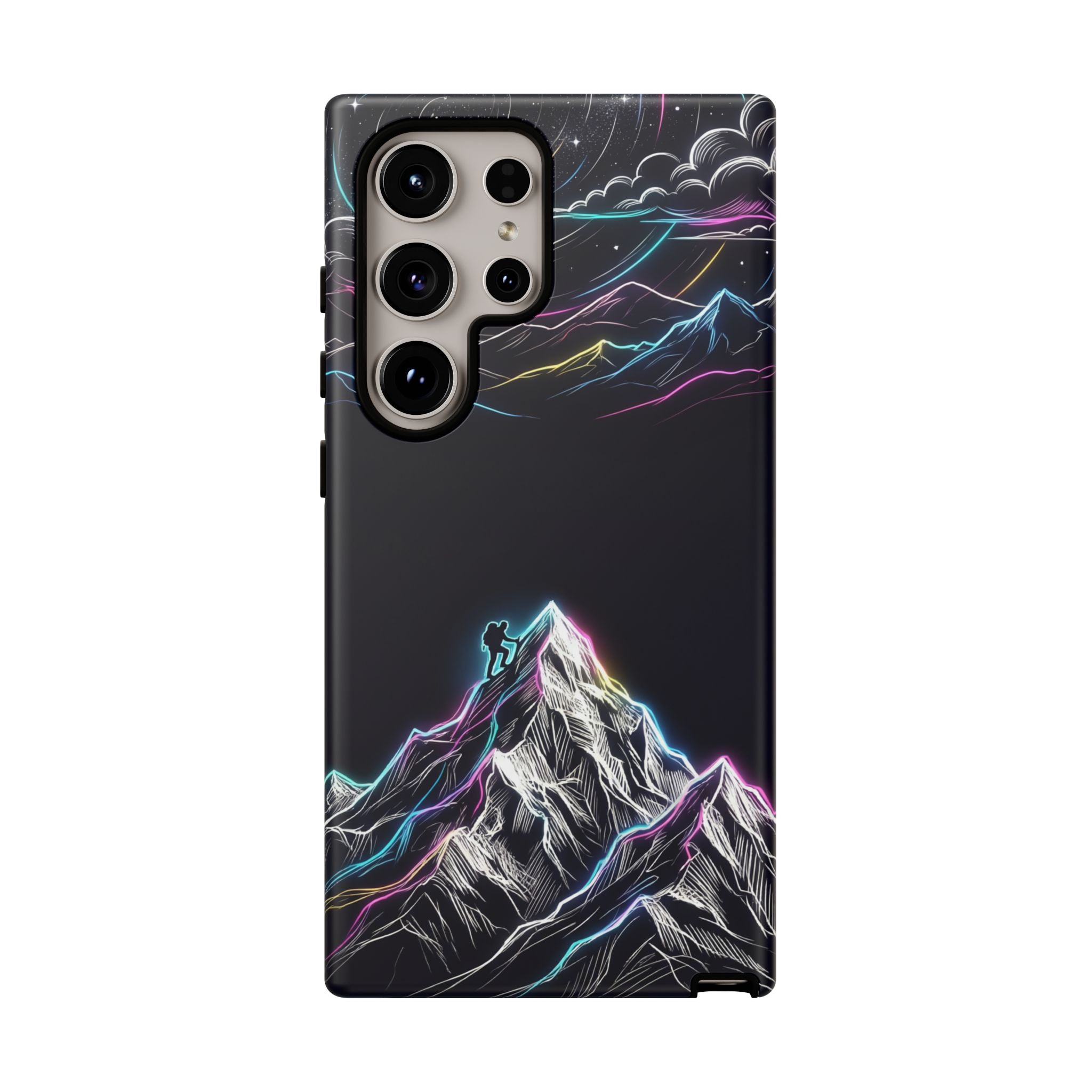 Mount Everest Neon Samsung Galaxy Phone Case | Dark Cosmic Climber Protective Cover