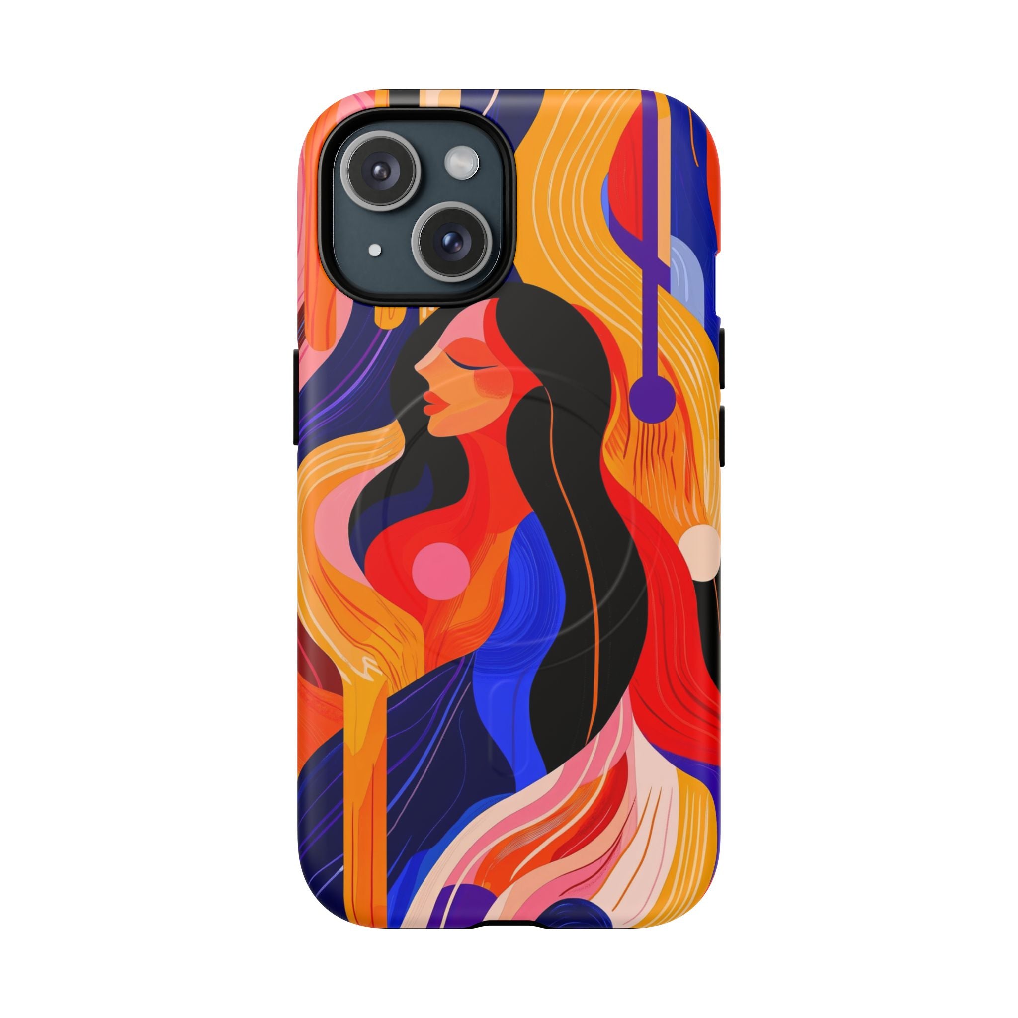 Abstract Colourful Woman MagSafe iPhone Tough Case | Vibrant Artistic