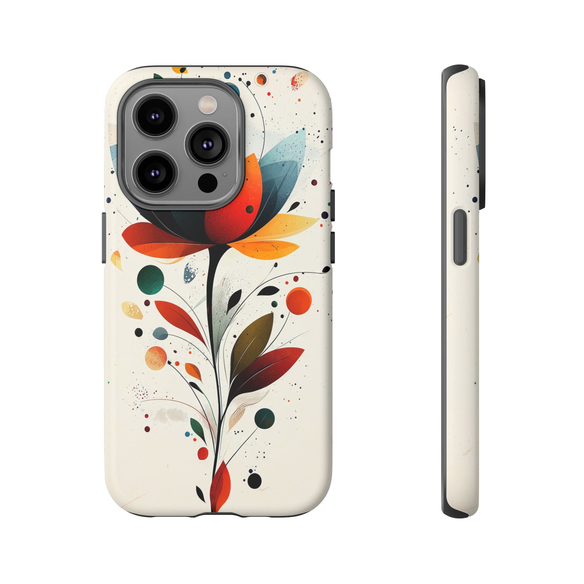 Floral Abstract Tough iPhone Case | Colourful Lotus Art Protective Cover