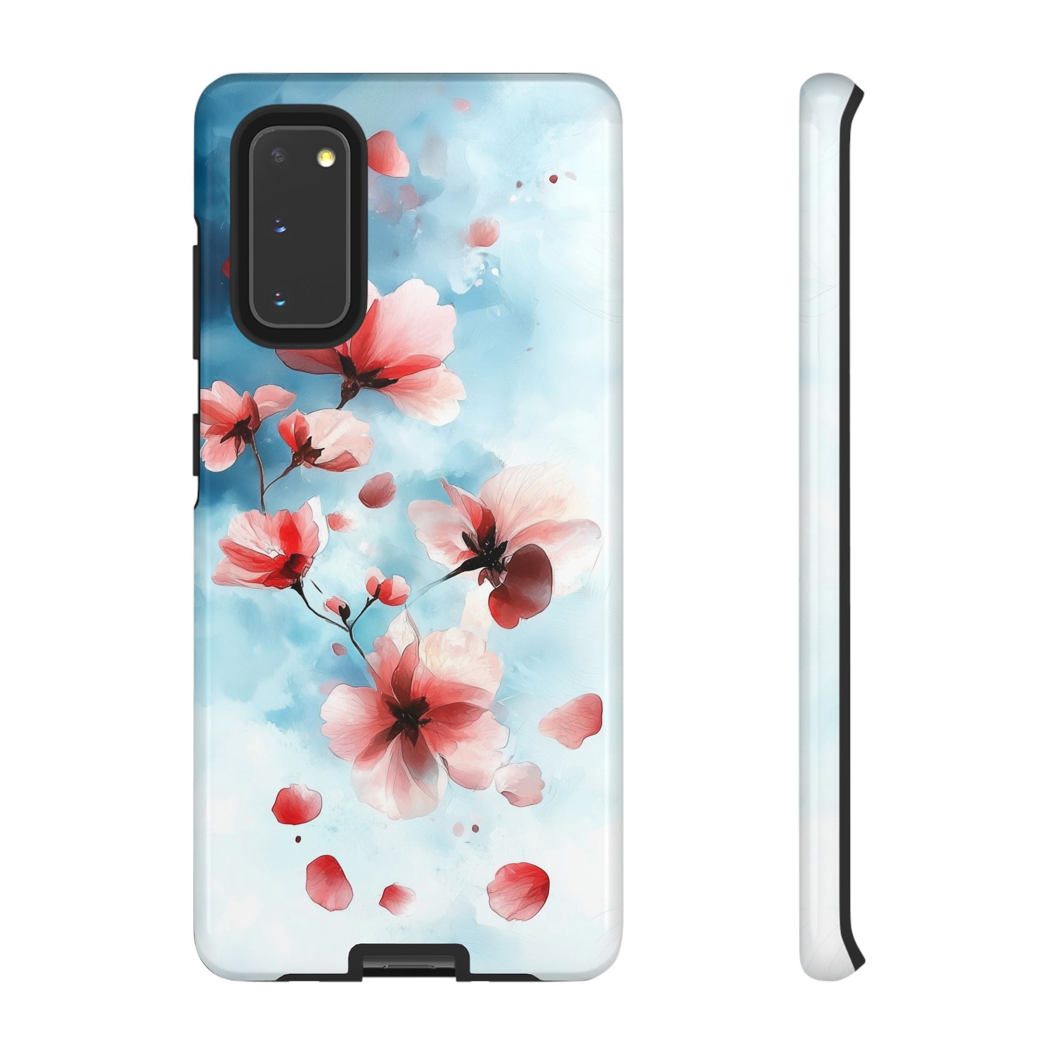 Floral Cherry Blossom Samsung Galaxy Case | Pastel Pink Blue