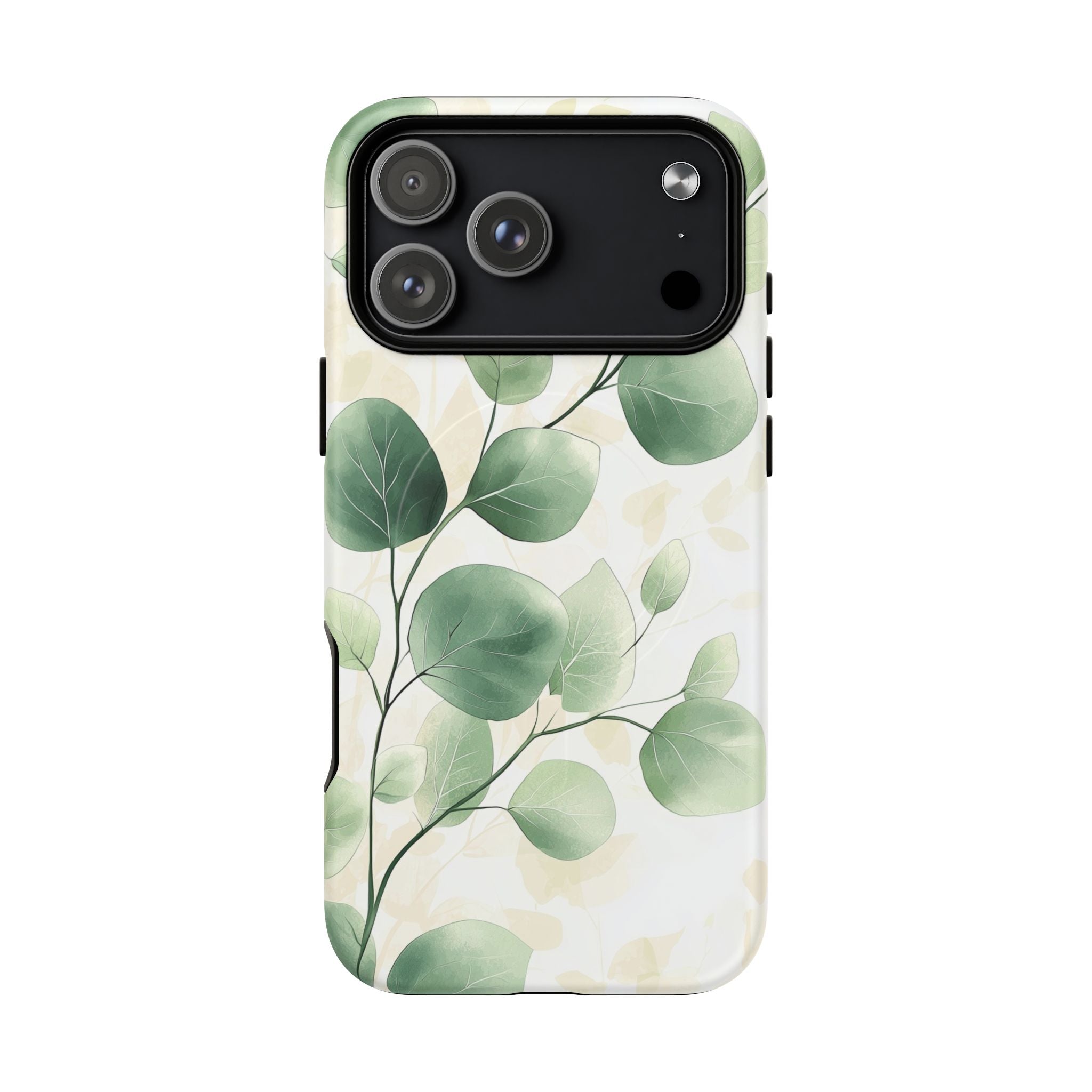 Botanical Eucalyptus Tough MagSafe iPhone Case | Green Watercolour Leaf