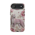 Cover iPhone "Luna Leopardata Floreale" | Custodia Protettiva Botanica Vintage Rosa