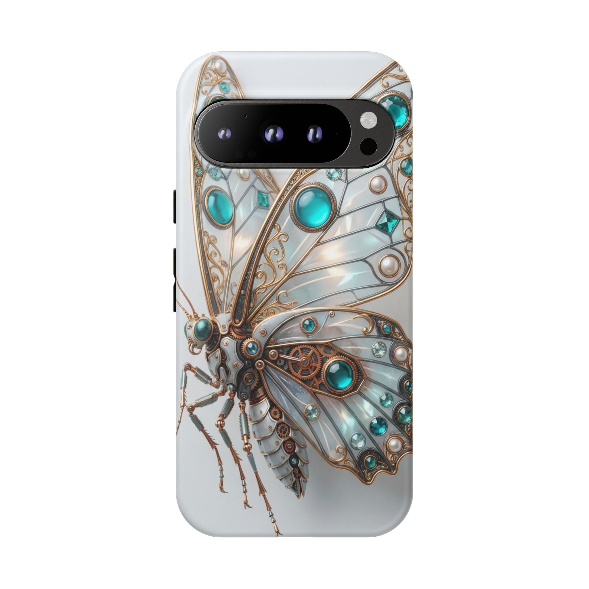 Butterfly Gem Phone Case — Steampunk Teal Jewel Google Galaxy Case