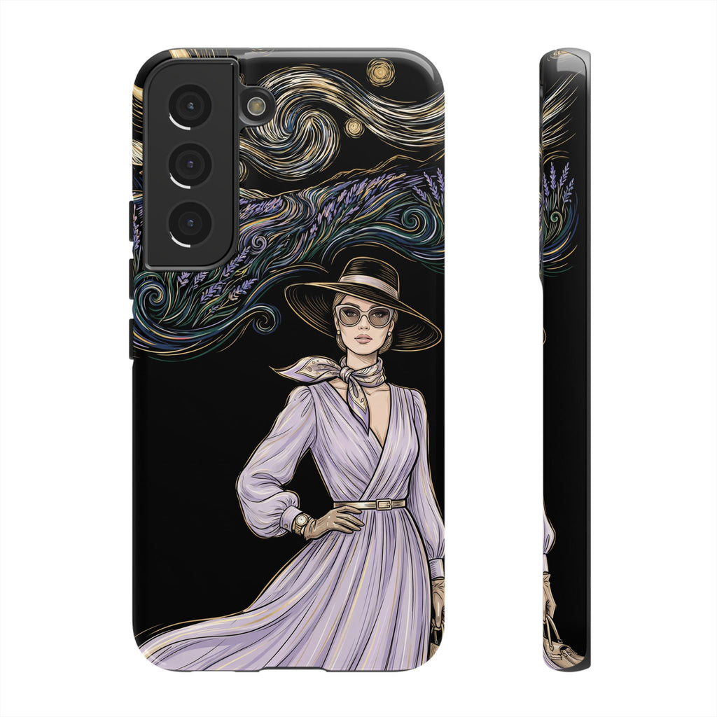Starry Night Lavender Woman Samsung Galaxy Phone Case | Artistic Protective Tough Case