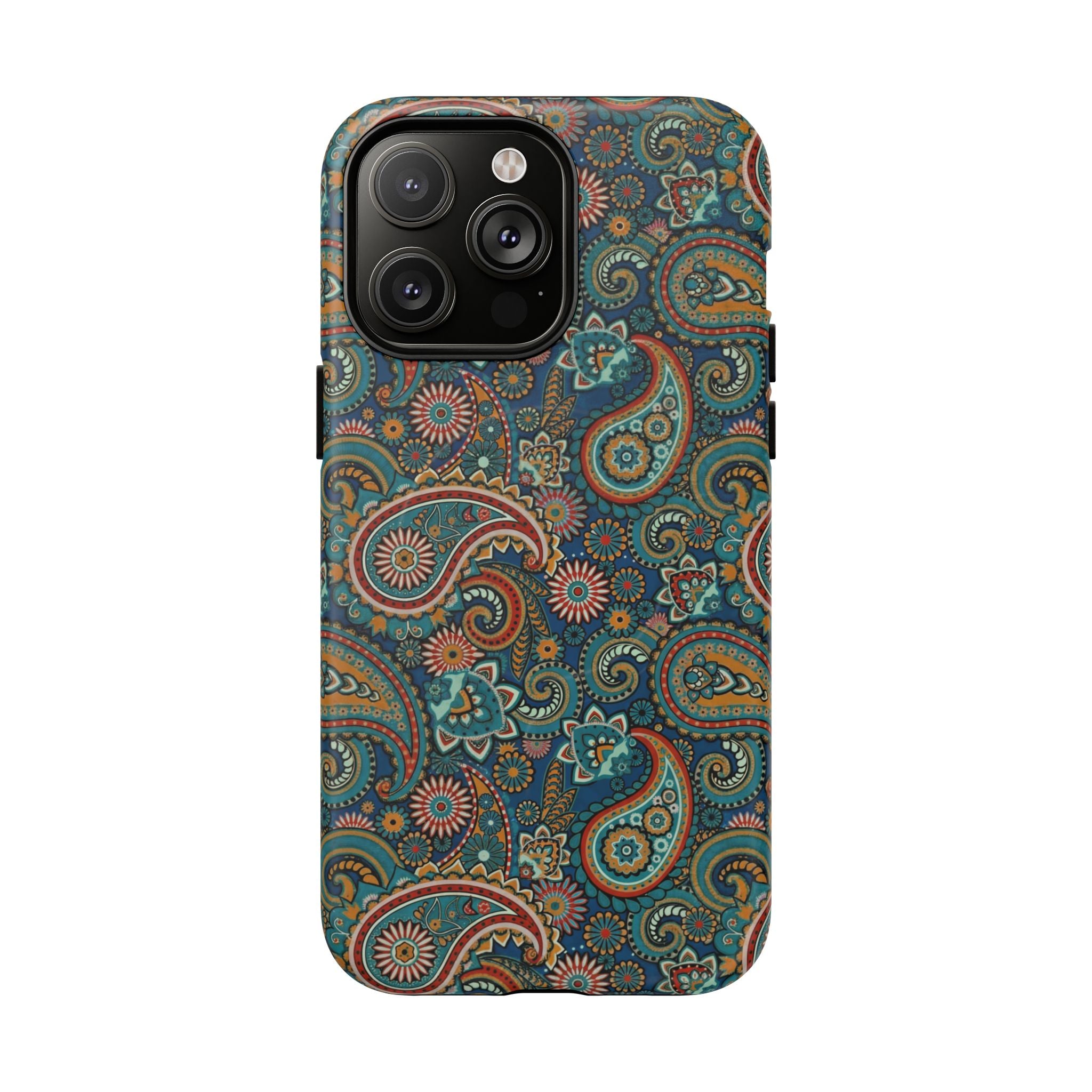 Batik Teal Paisley Tough MagSage iPhone Case