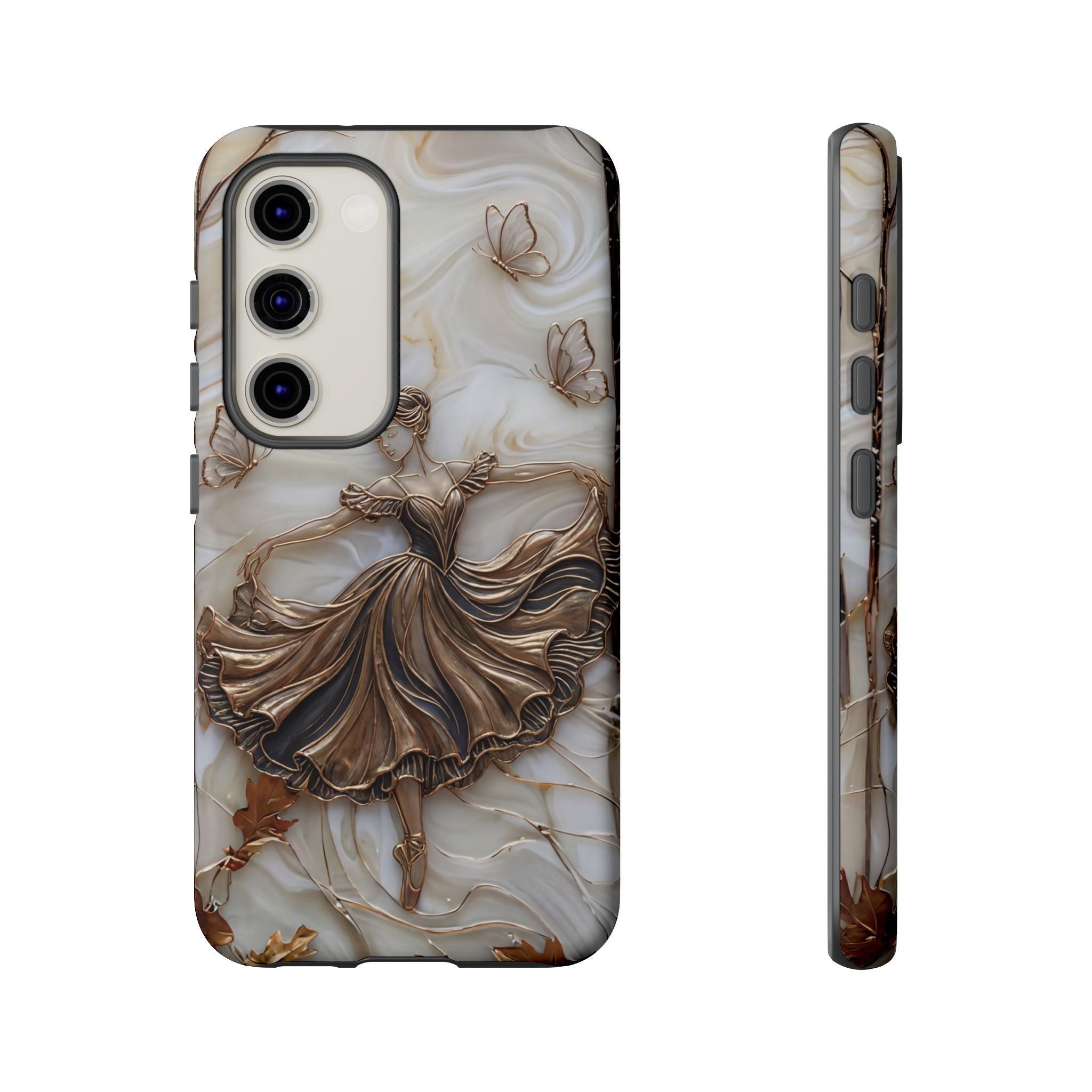 Elegant Bronze Ballerina Dance Design Samsung Galaxy Case