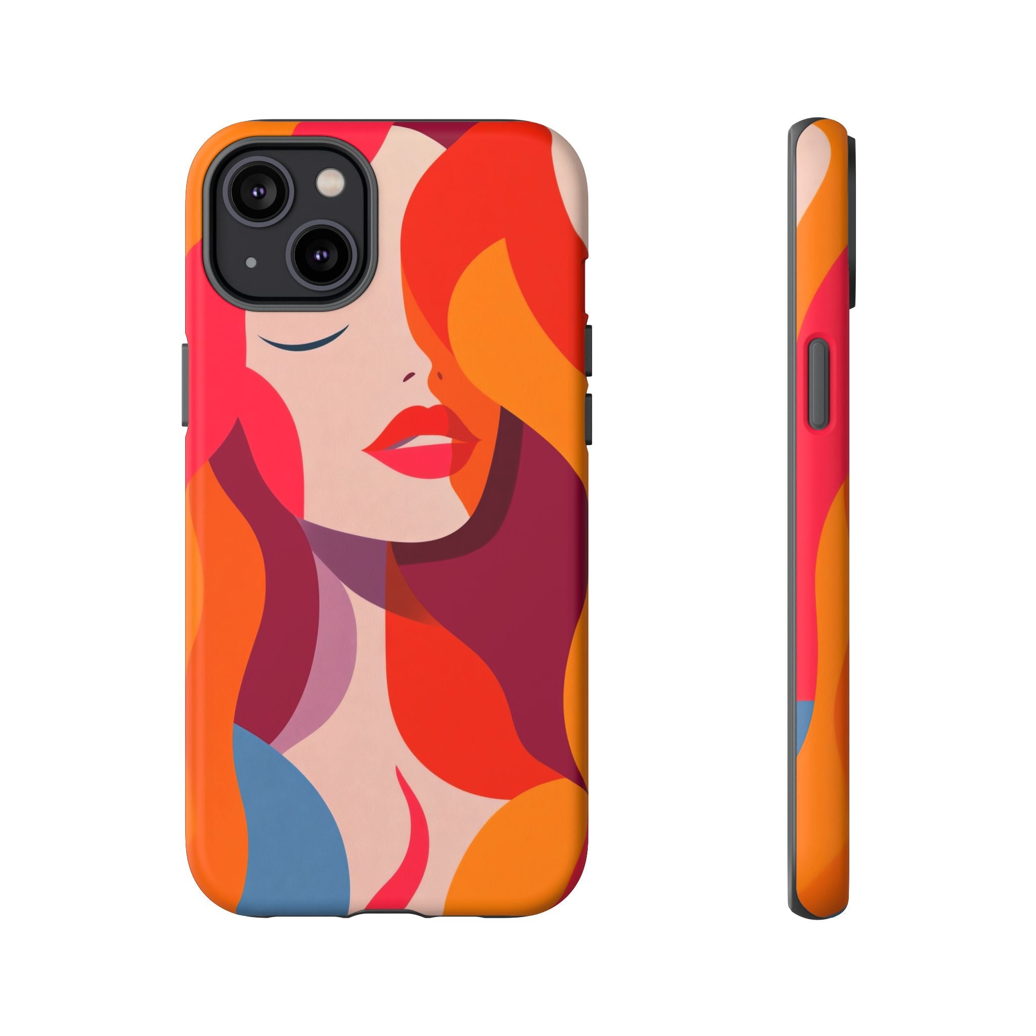 Retro Pop Art Woman iPhone Case | Bold Colourful Abstract Portrait