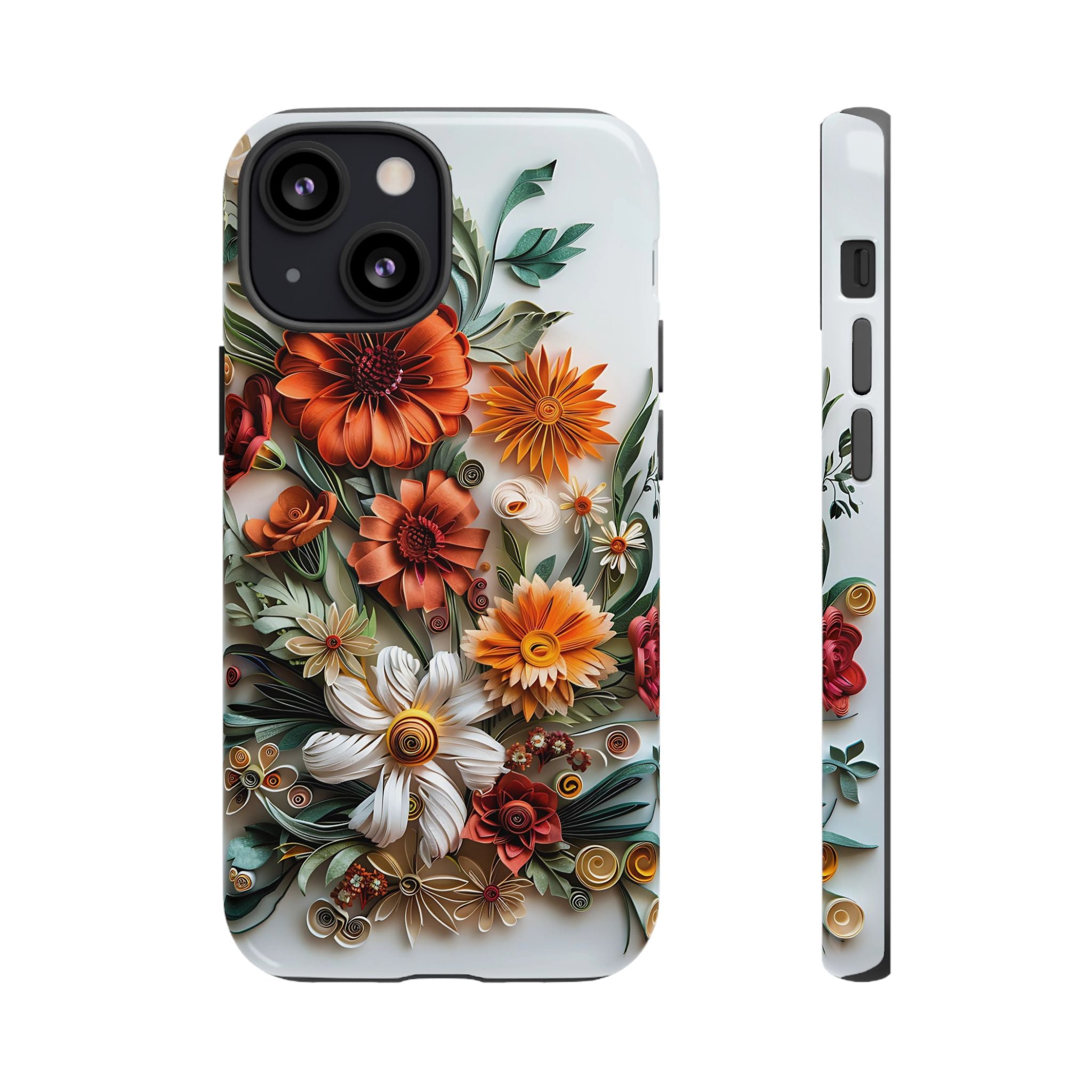 Floral Quilling Tough iPhone Case — Orange Daisy