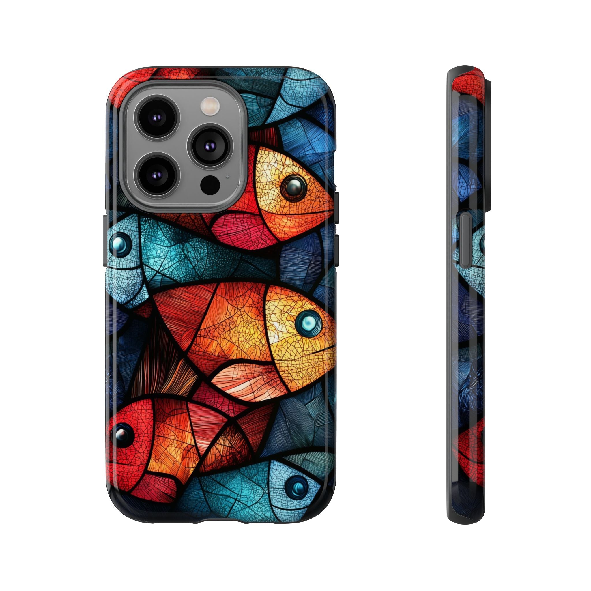 Fish Mosaic Tough iPhone Case — Colourful Artistic Fish Pattern